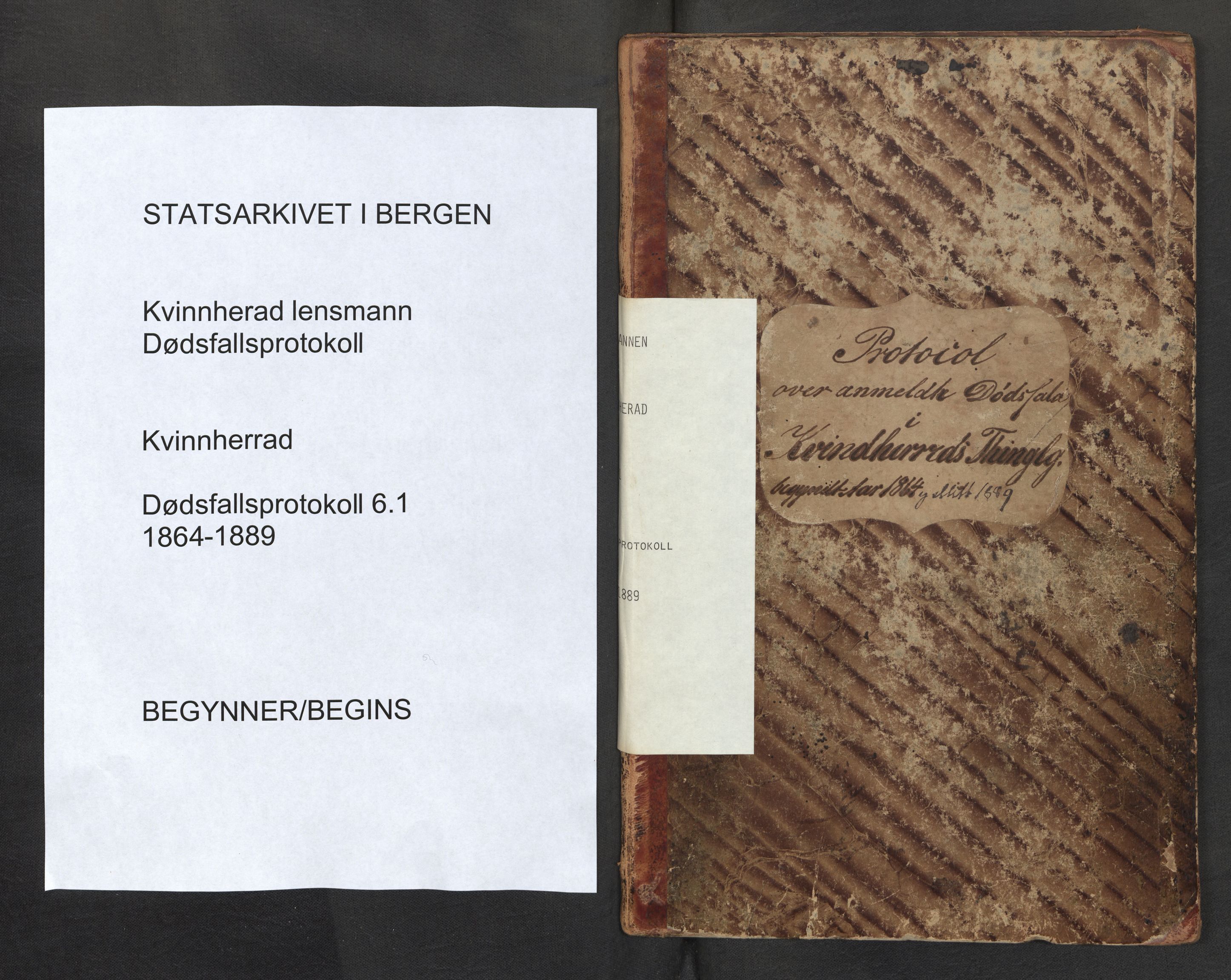 Lensmannen i Kvinnherad, SAB/A-33301/0006/L0001: Dødsfallprotokoll, 1864-1890