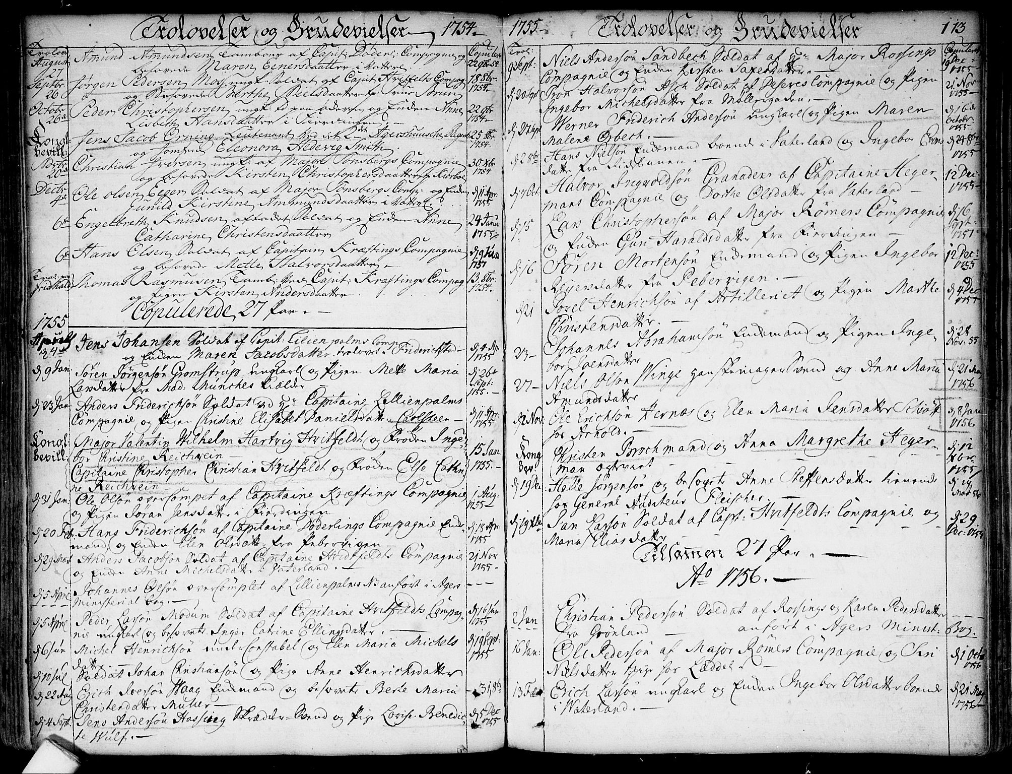 Garnisonsmenigheten Kirkebøker, SAO/A-10846/F/Fa/L0001: Parish register (official) no. 1, 1734-1756, p. 113