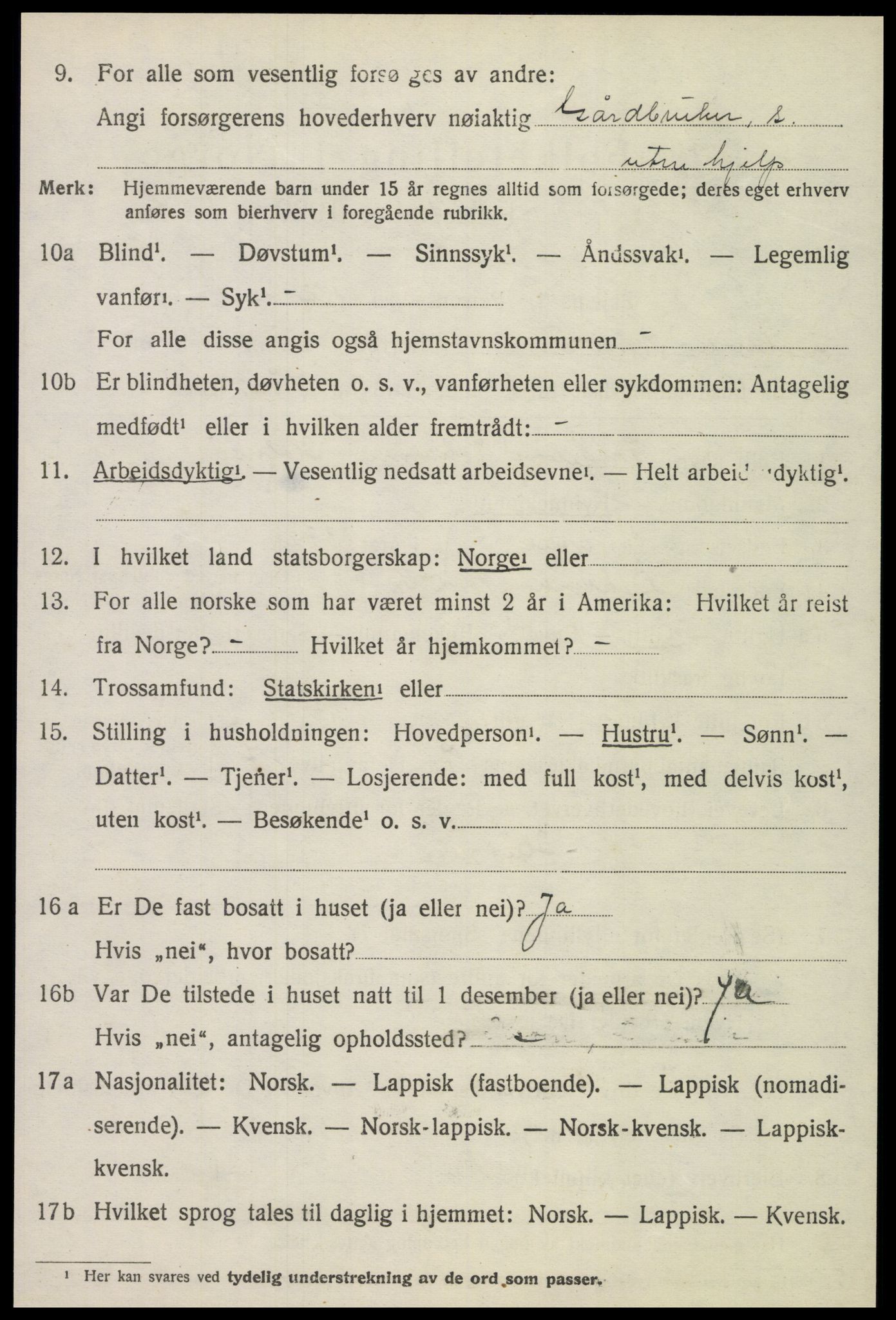 SAT, 1920 census for Leksvik, 1920, p. 2901