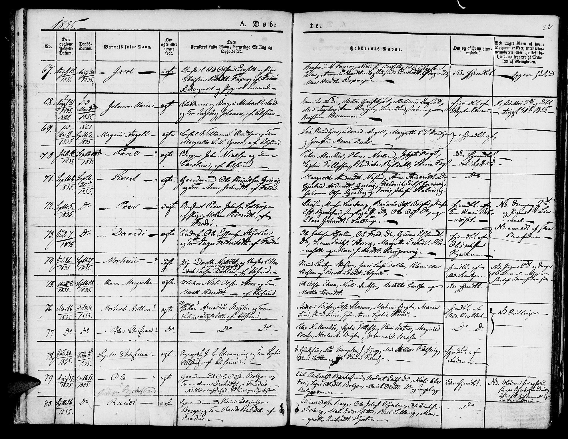 Ministerialprotokoller, klokkerbøker og fødselsregistre - Møre og Romsdal, SAT/A-1454/572/L0843: Parish register (official) no. 572A06, 1832-1842, p. 22