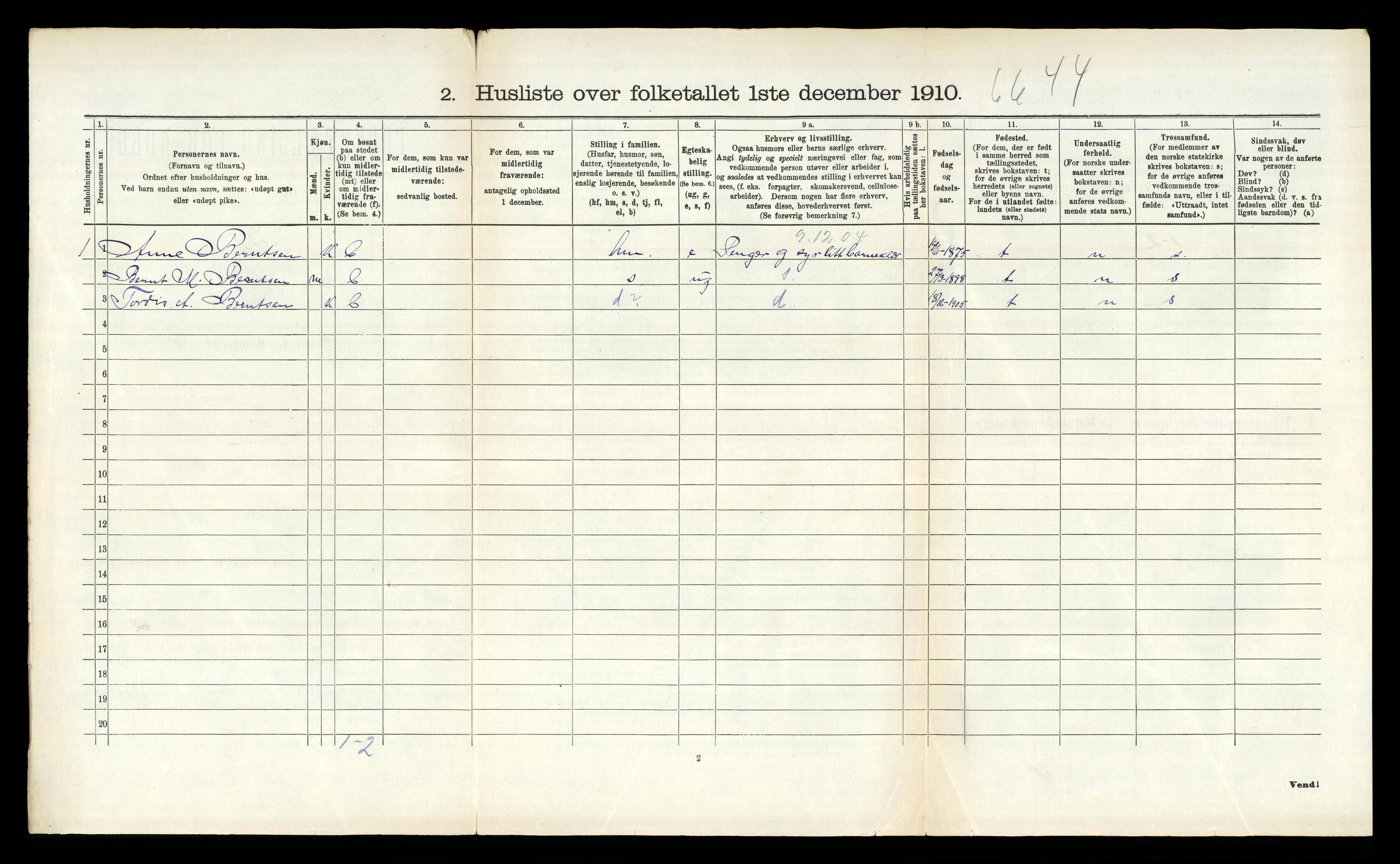 RA, 1910 census for Dypvåg, 1910, p. 507