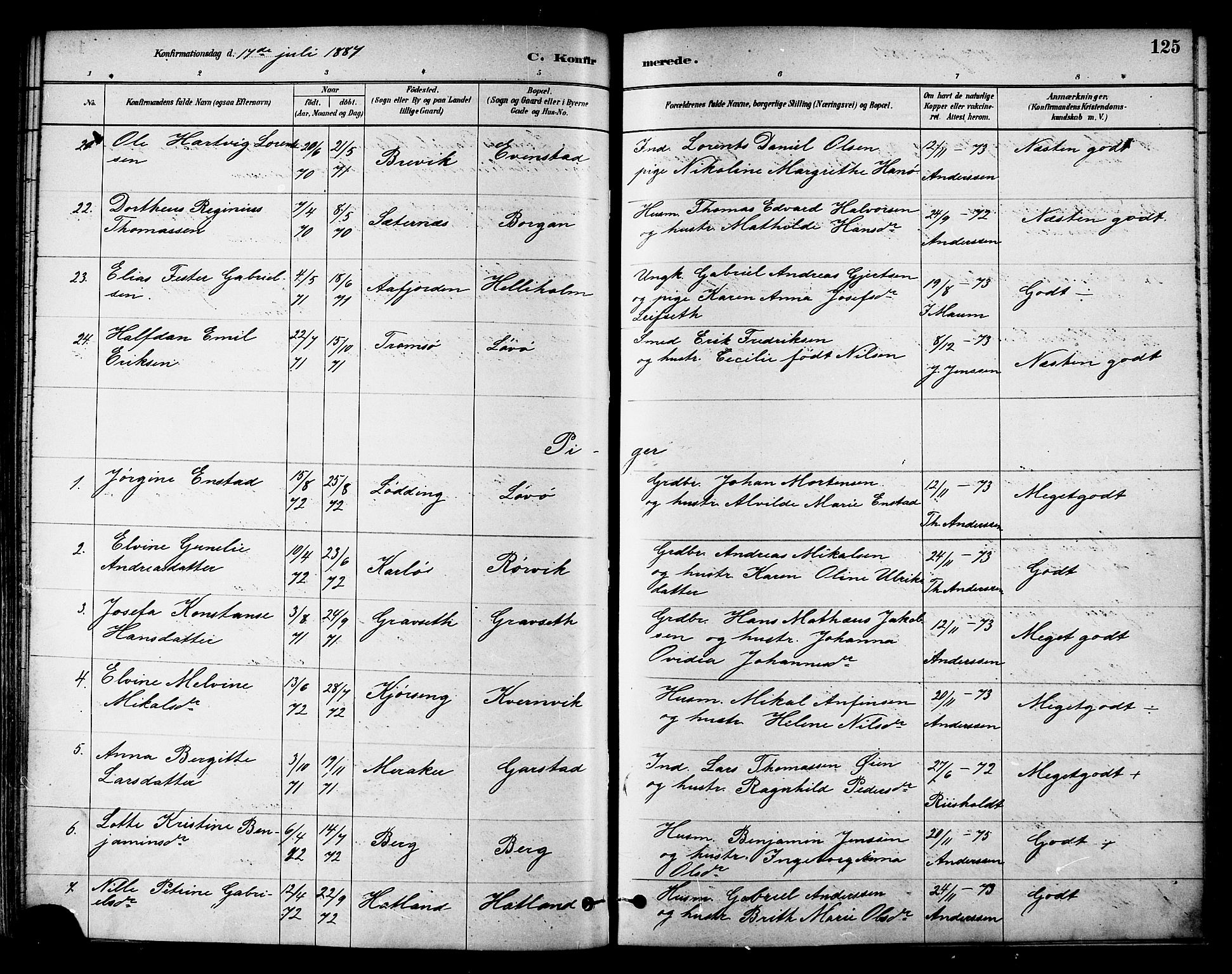 Ministerialprotokoller, klokkerbøker og fødselsregistre - Nord-Trøndelag, AV/SAT-A-1458/786/L0686: Parish register (official) no. 786A02, 1880-1887, p. 125