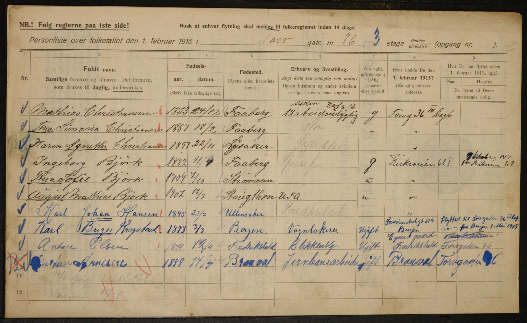 OBA, Municipal Census 1916 for Kristiania, 1916, p. 117503