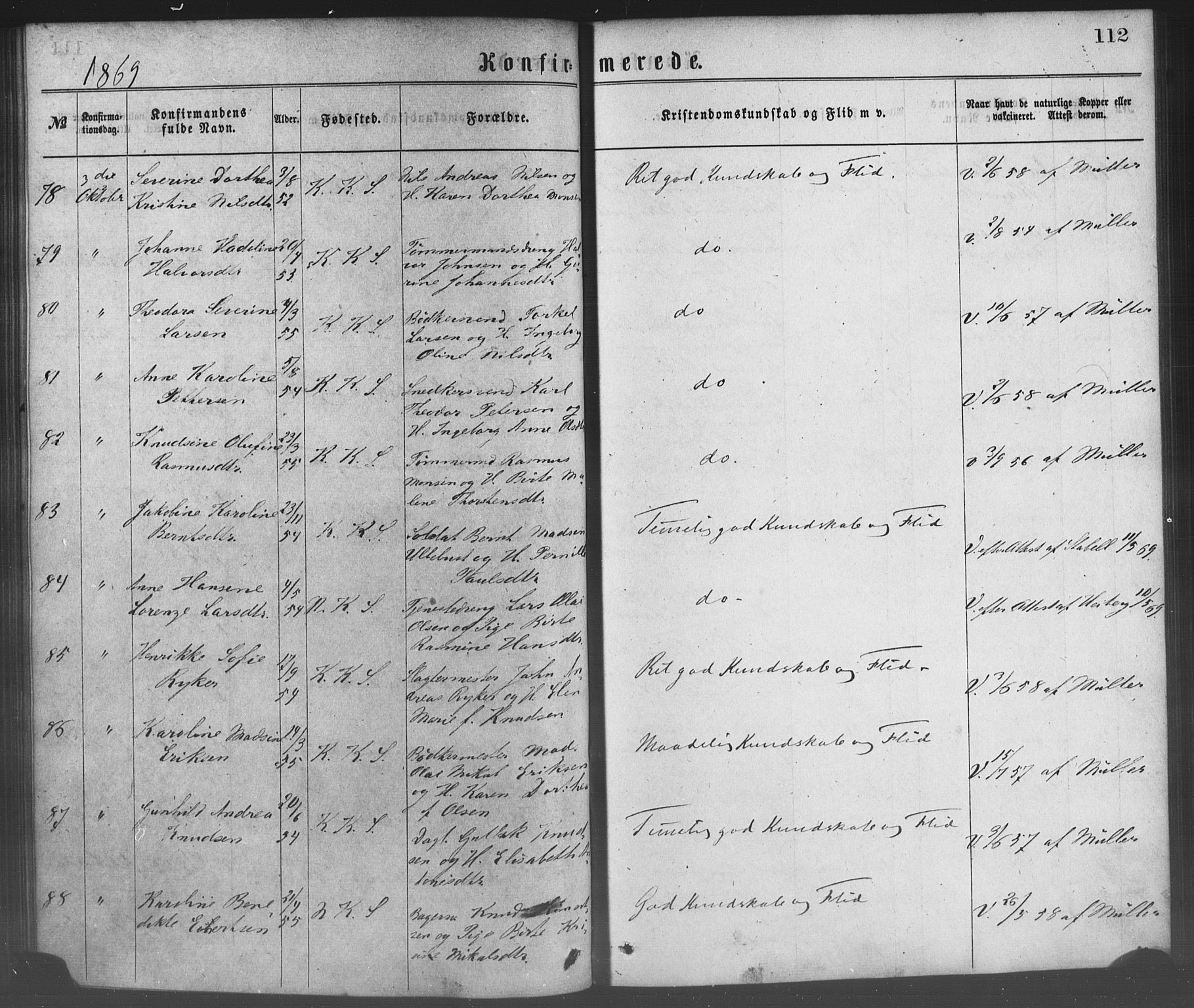 Korskirken sokneprestembete, AV/SAB-A-76101/H/Haa/L0028: Parish register (official) no. C 4, 1868-1879, p. 112