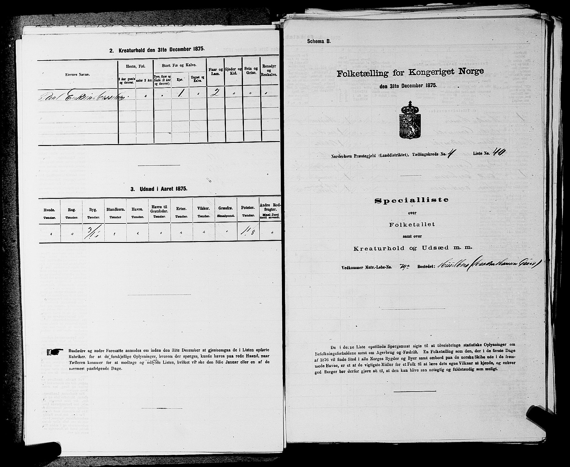 SAKO, 1875 census for 0613L Norderhov/Norderhov, Haug og Lunder, 1875, p. 642