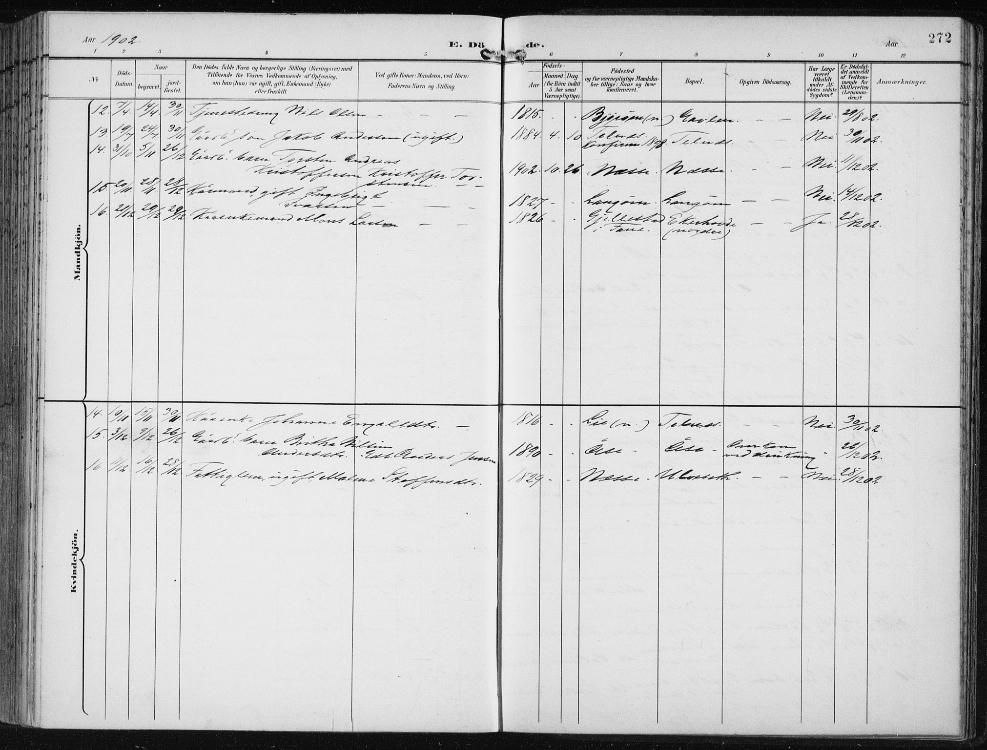 Fjell sokneprestembete, AV/SAB-A-75301/H/Haa: Parish register (official) no. A  9, 1899-1910, p. 272