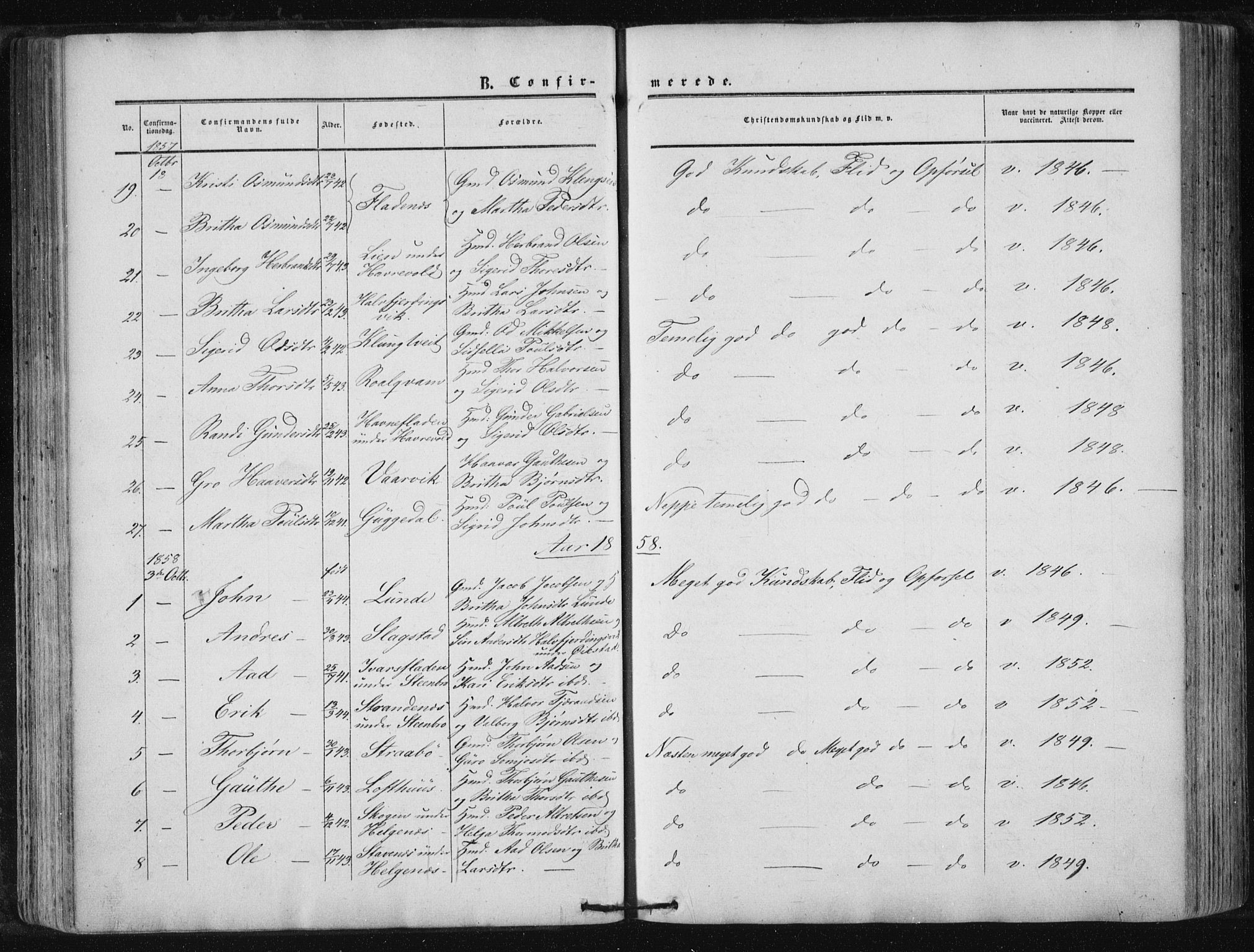 Suldal sokneprestkontor, AV/SAST-A-101845/01/IV/L0009: Parish register (official) no. A 9, 1854-1868