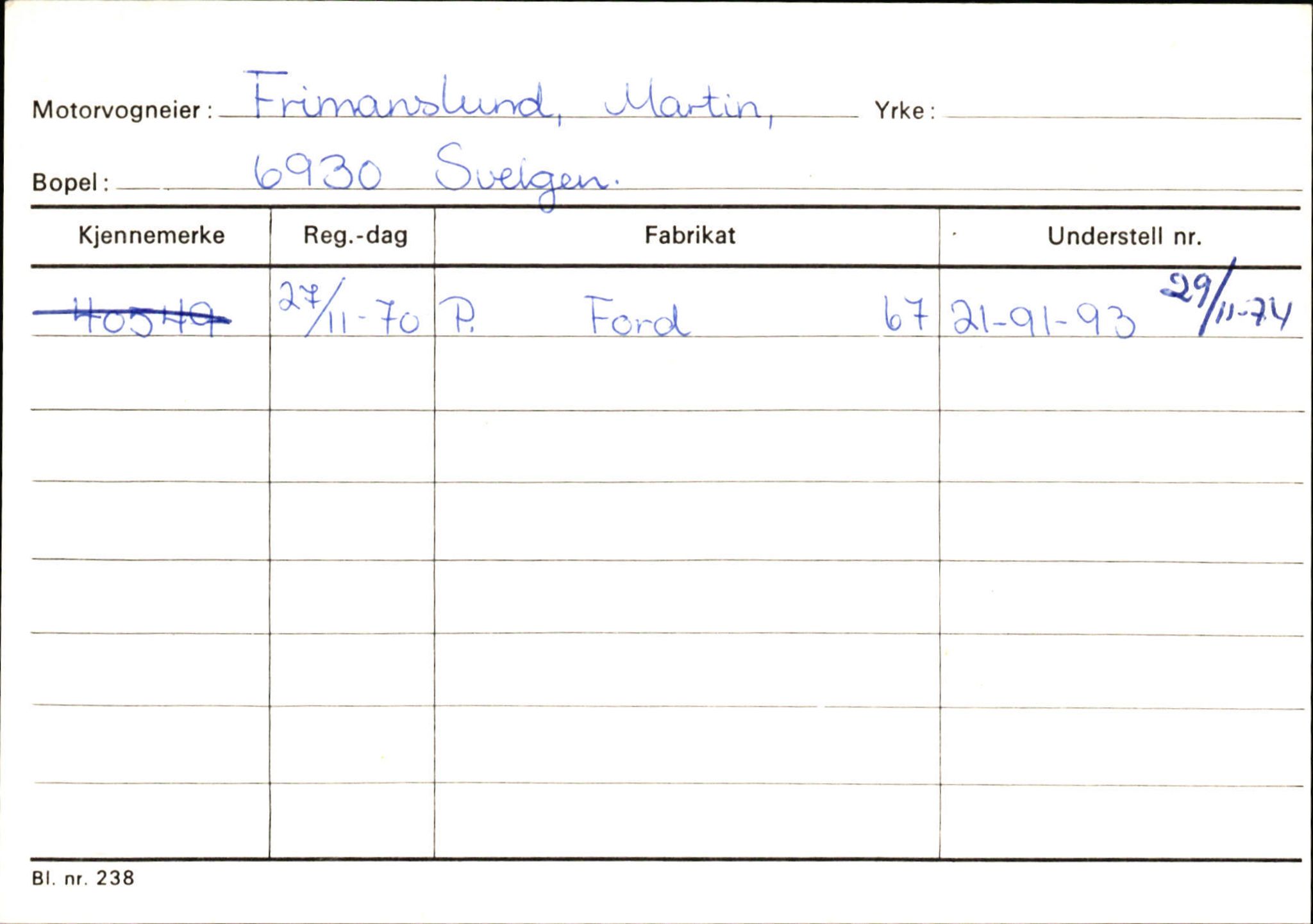 Statens vegvesen, Sogn og Fjordane vegkontor, AV/SAB-A-5301/4/F/L0133: Eigarregister Bremanger A-Å. Gaular A-H, 1945-1975, p. 349