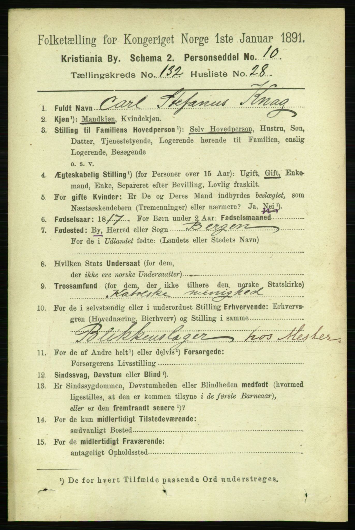 RA, 1891 census for 0301 Kristiania, 1891, p. 71787