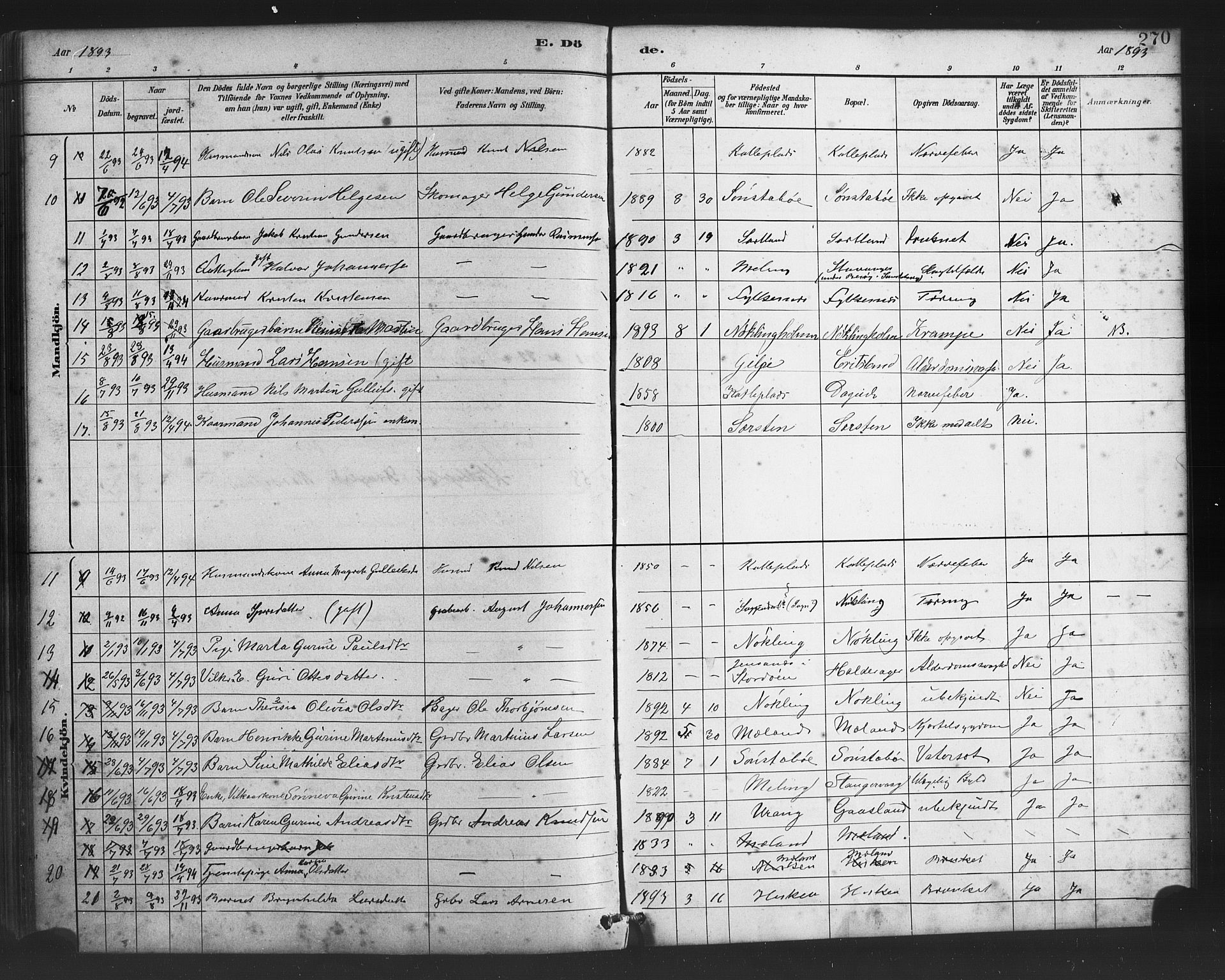 Finnås sokneprestembete, SAB/A-99925/H/Ha/Haa/Haac/L0001: Parish register (official) no. C 1, 1881-1894, p. 270