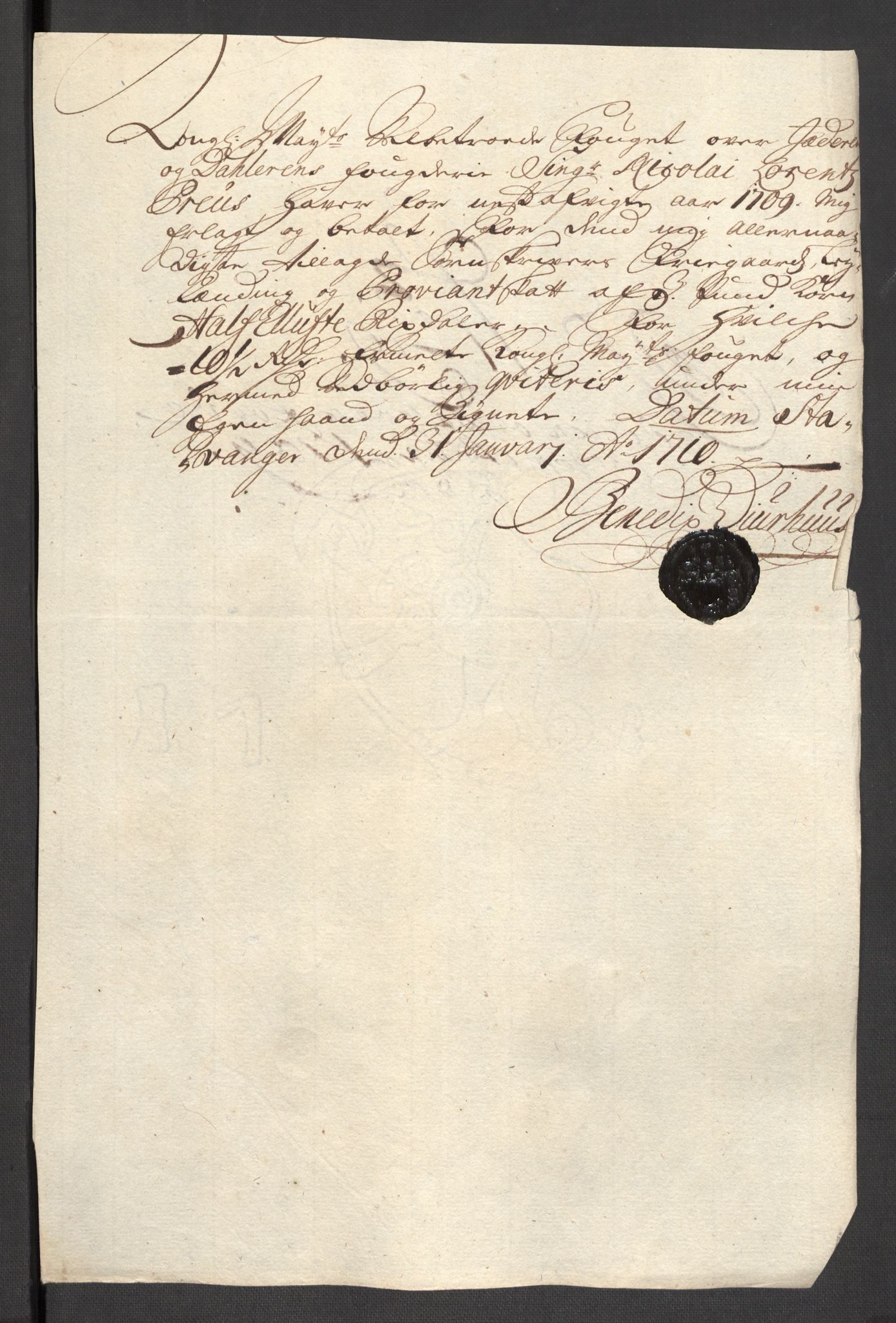 Rentekammeret inntil 1814, Reviderte regnskaper, Fogderegnskap, RA/EA-4092/R46/L2734: Fogderegnskap Jæren og Dalane, 1709-1710, p. 64