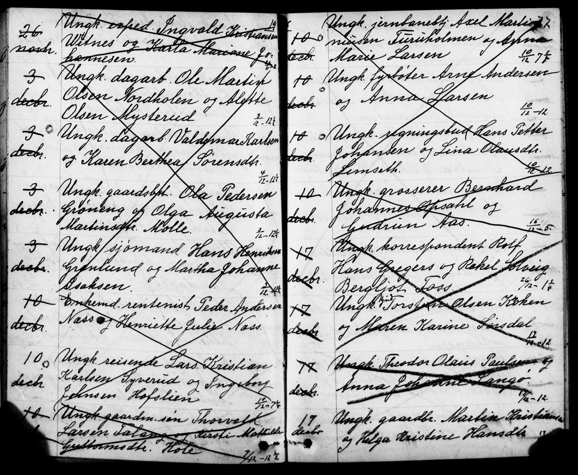 Oslo domkirke Kirkebøker, SAO/A-10752/H/Ha/L0005: Banns register no. 5, 1913-1919, p. 76-77