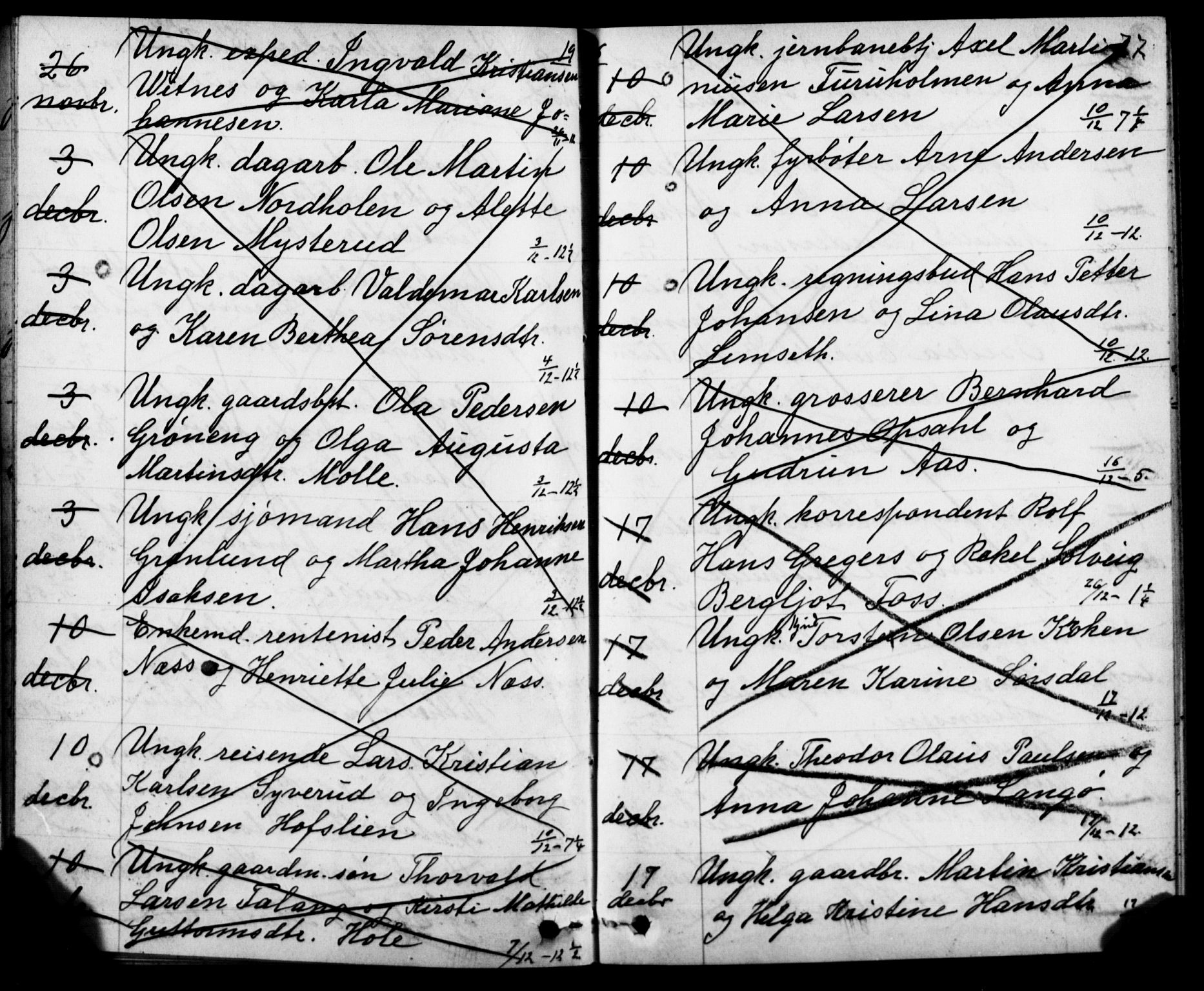 Oslo domkirke Kirkebøker, AV/SAO-A-10752/H/Ha/L0005: Banns register no. 5, 1913-1919, p. 76-77