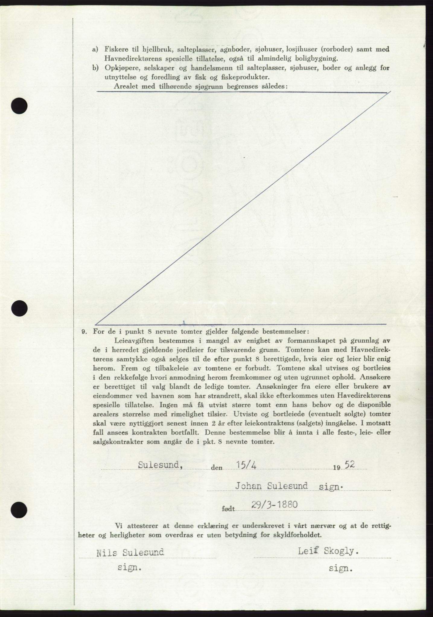 Søre Sunnmøre sorenskriveri, AV/SAT-A-4122/1/2/2C/L0092: Mortgage book no. 18A, 1952-1952, Diary no: : 1266/1952