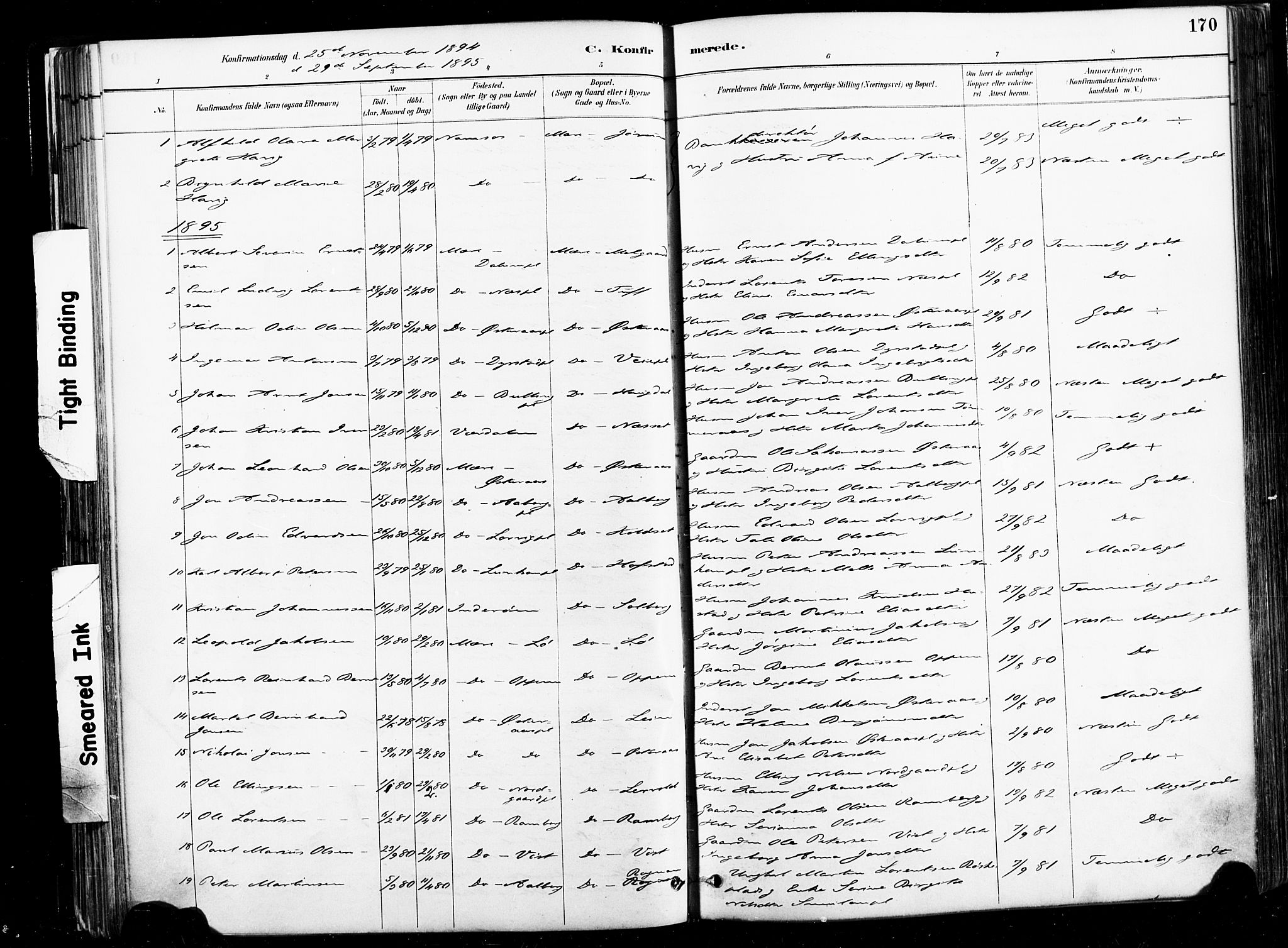 Ministerialprotokoller, klokkerbøker og fødselsregistre - Nord-Trøndelag, SAT/A-1458/735/L0351: Parish register (official) no. 735A10, 1884-1908, p. 170