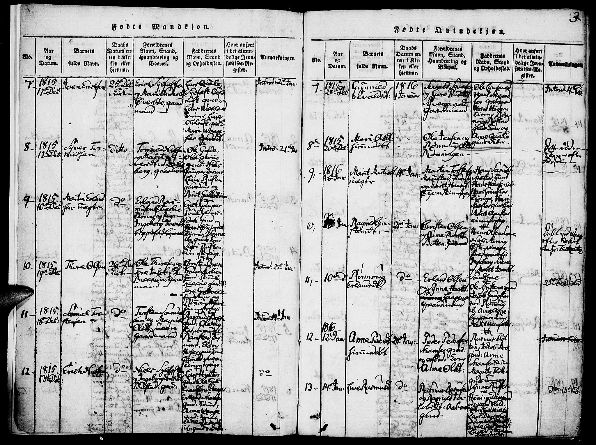 Lom prestekontor, AV/SAH-PREST-070/K/L0004: Parish register (official) no. 4, 1815-1825, p. 3