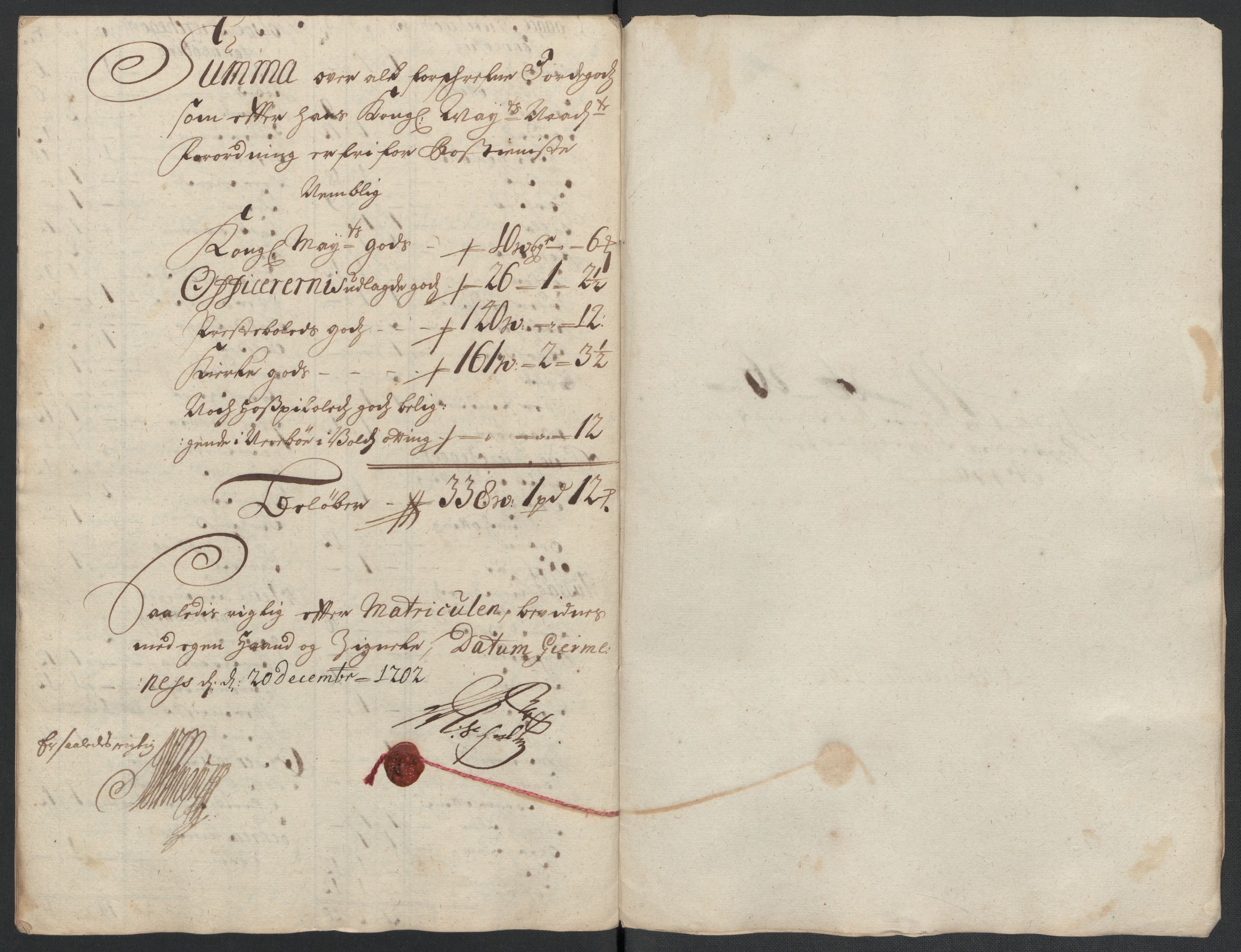 Rentekammeret inntil 1814, Reviderte regnskaper, Fogderegnskap, RA/EA-4092/R55/L3655: Fogderegnskap Romsdal, 1701-1702, p. 333