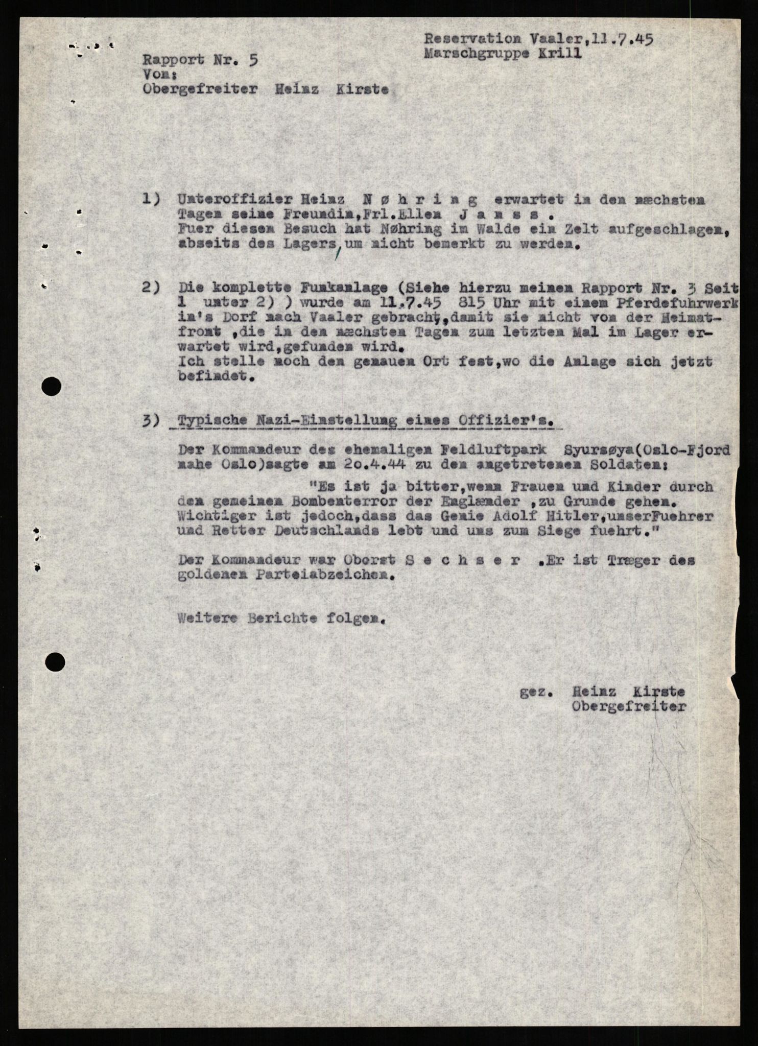 Forsvaret, Forsvarets overkommando II, AV/RA-RAFA-3915/D/Db/L0016: CI Questionaires. Tyske okkupasjonsstyrker i Norge. Tyskere., 1945-1946, p. 798