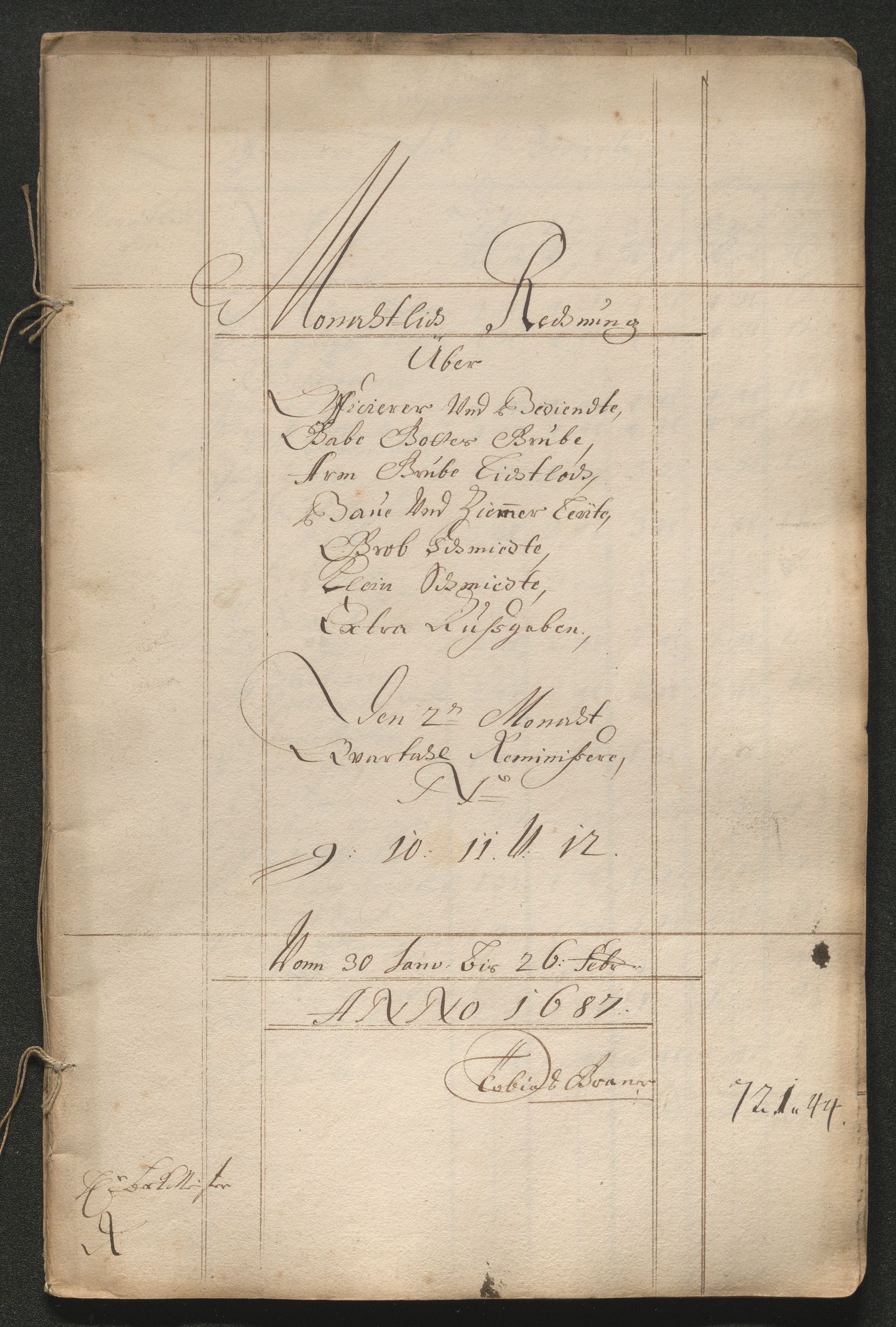 Kongsberg Sølvverk 1623-1816, SAKO/EA-3135/001/D/Dc/Dcd/L0065: Utgiftsregnskap for gruver m.m. , 1687, p. 217