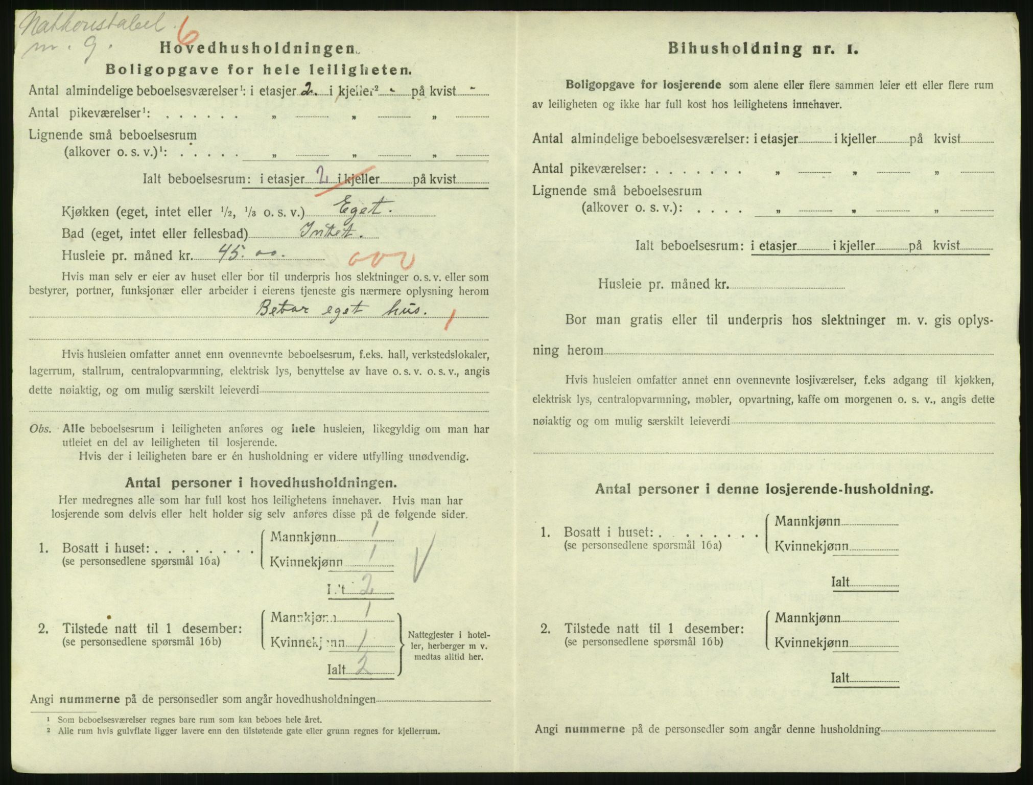 SAH, 1920 census for Lillehammer, 1920, p. 1429