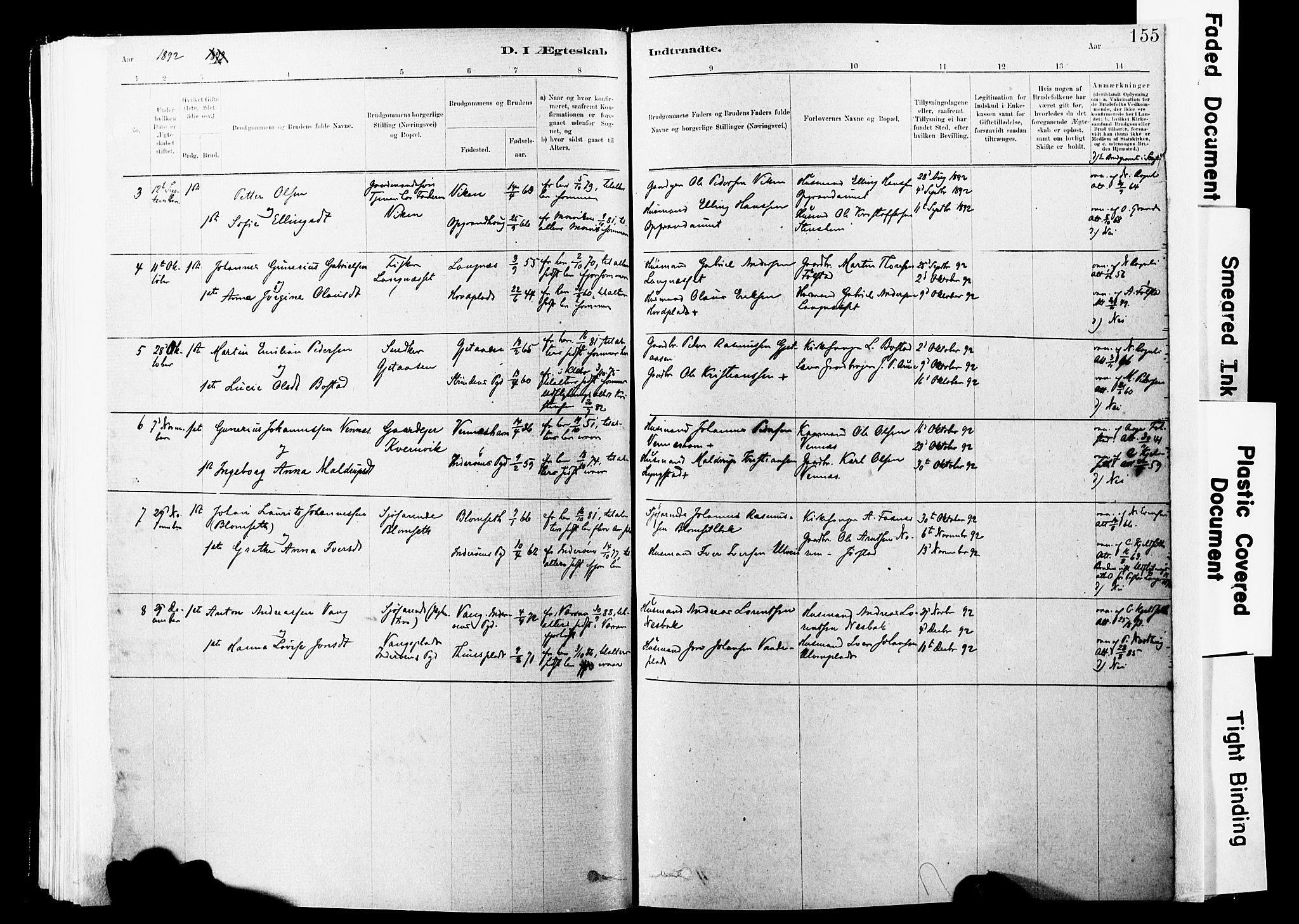 Ministerialprotokoller, klokkerbøker og fødselsregistre - Nord-Trøndelag, SAT/A-1458/744/L0420: Parish register (official) no. 744A04, 1882-1904, p. 155