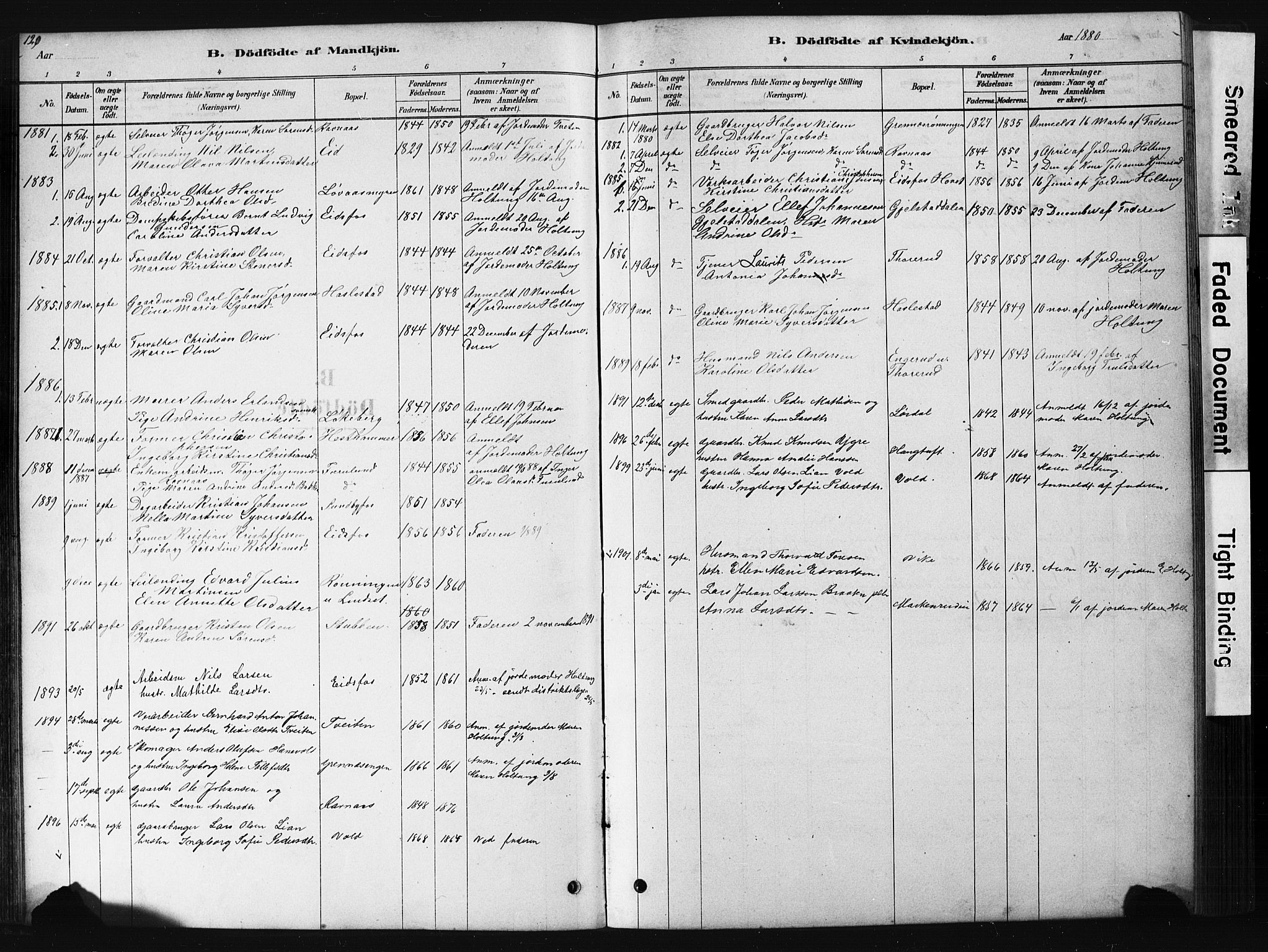 Hof kirkebøker, AV/SAKO-A-64/G/Ga/L0004: Parish register (copy) no. I 4, 1878-1930, p. 120