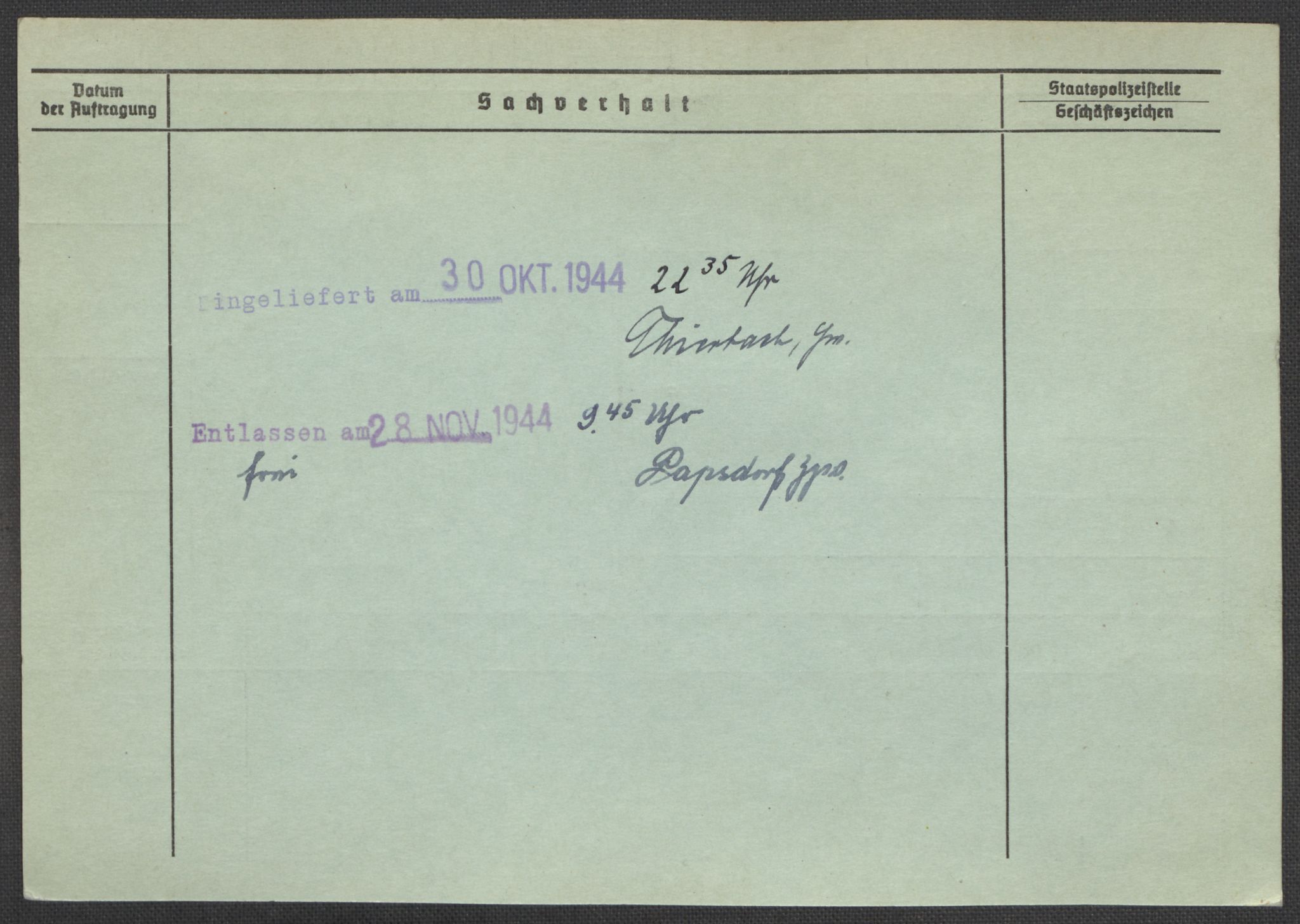 Befehlshaber der Sicherheitspolizei und des SD, AV/RA-RAFA-5969/E/Ea/Eaa/L0005: Register over norske fanger i Møllergata 19: Hø-Kj, 1940-1945, p. 402