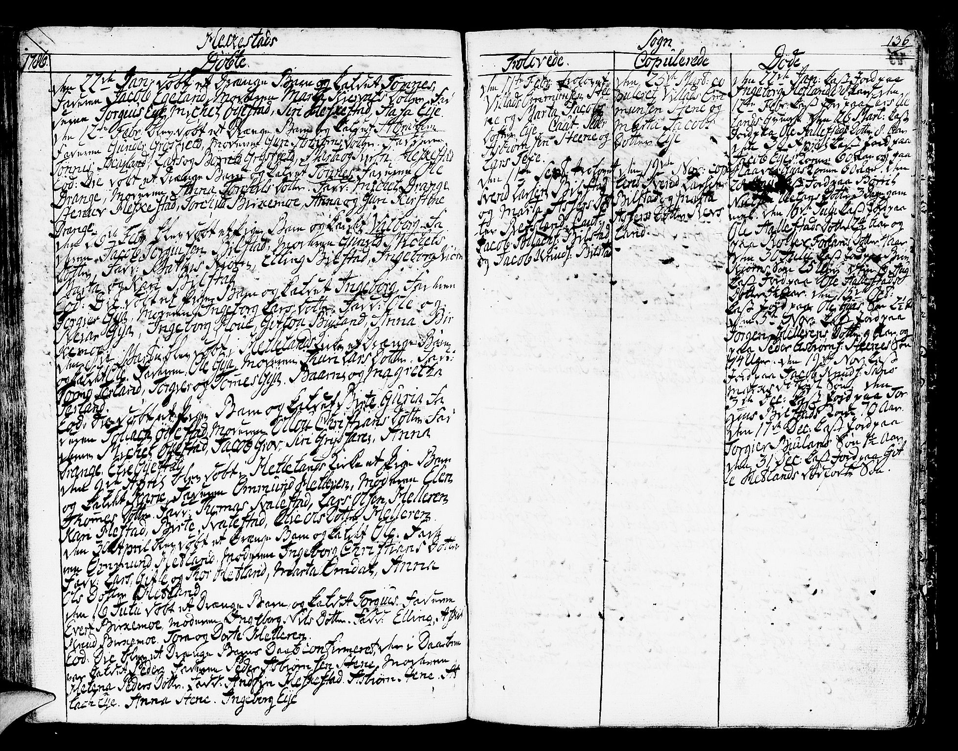 Helleland sokneprestkontor, AV/SAST-A-101810: Parish register (official) no. A 2 /3, 1762-1791, p. 136