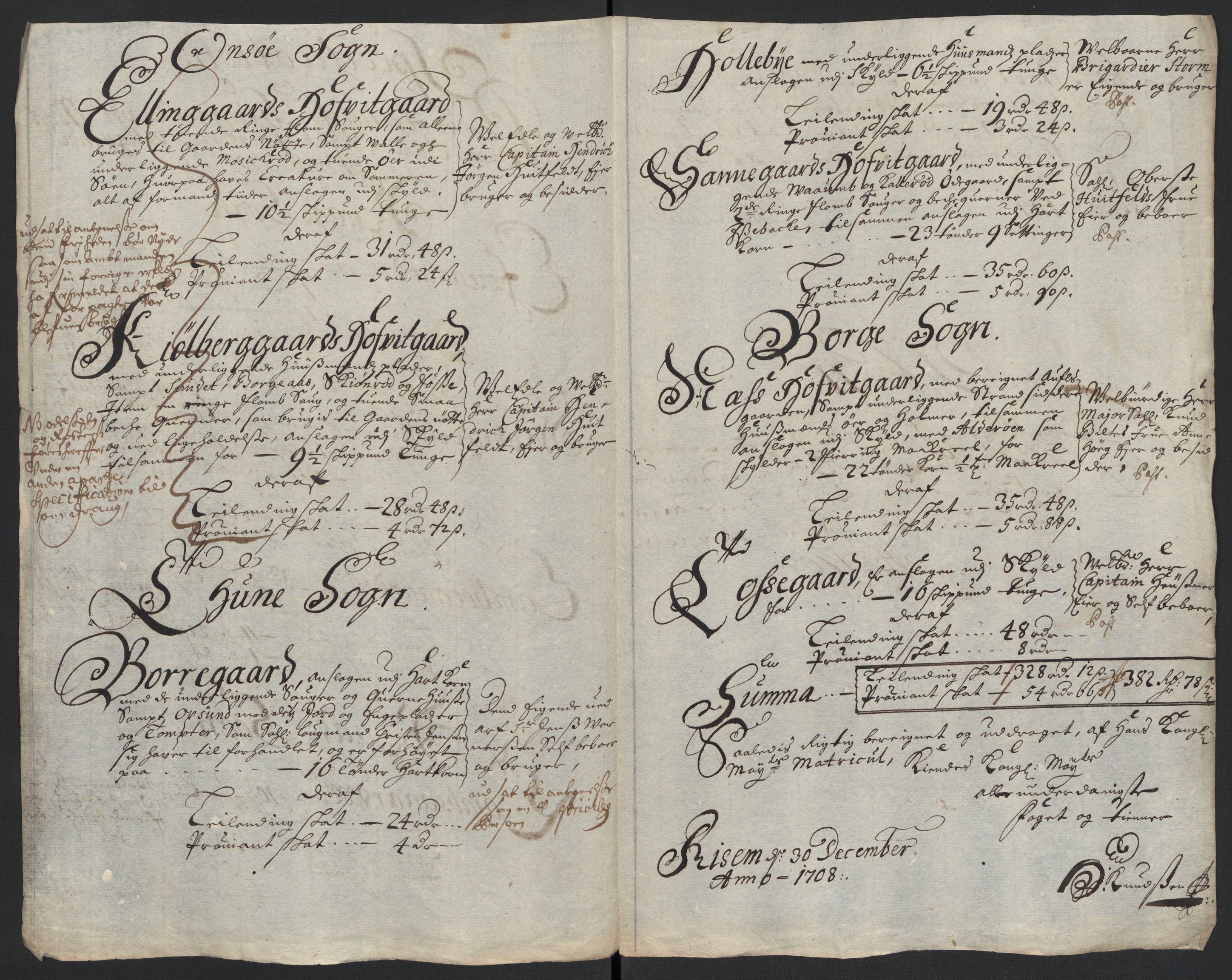 Rentekammeret inntil 1814, Reviderte regnskaper, Fogderegnskap, AV/RA-EA-4092/R04/L0134: Fogderegnskap Moss, Onsøy, Tune, Veme og Åbygge, 1707-1708, p. 332