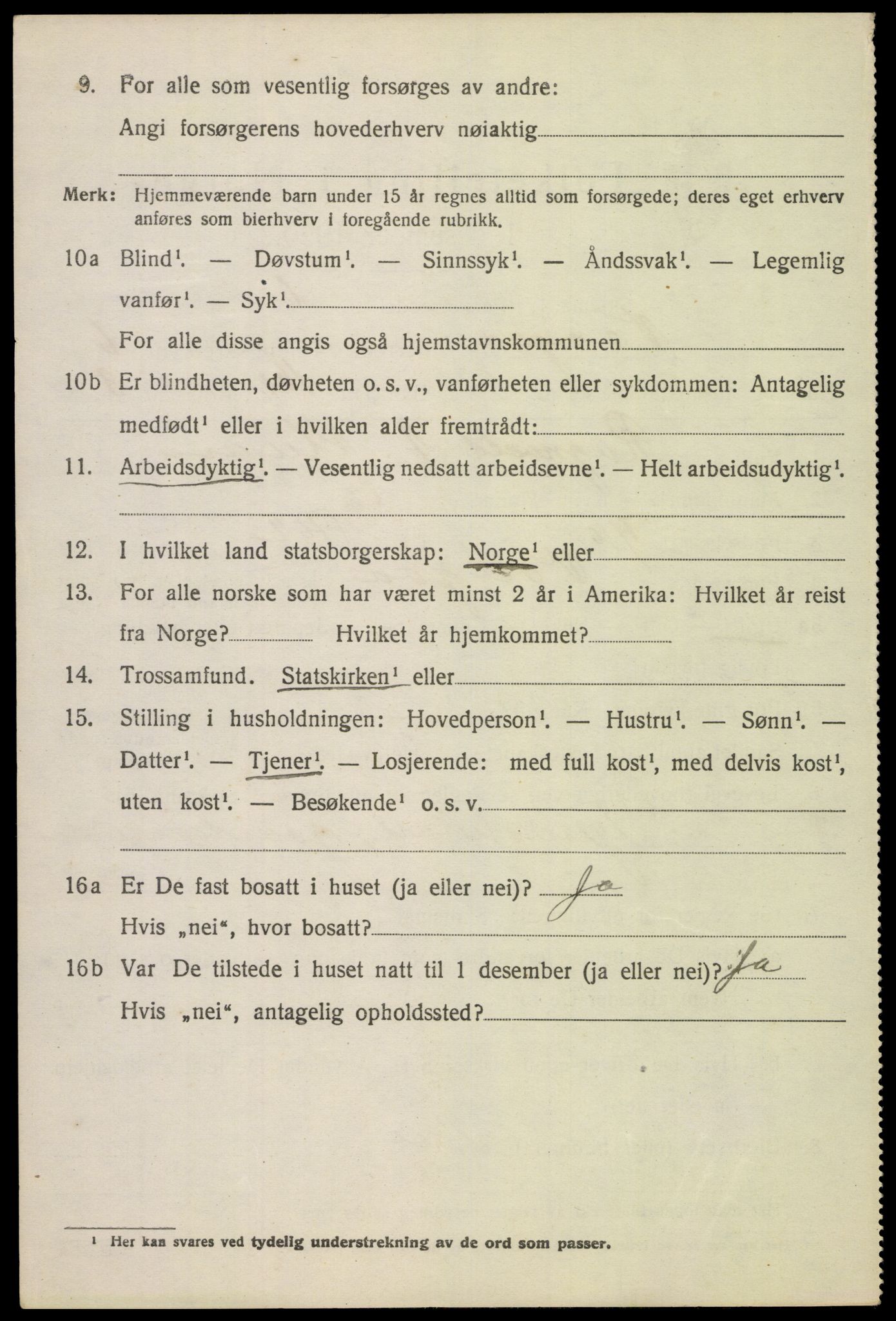 SAH, 1920 census for Vågå, 1920, p. 5285