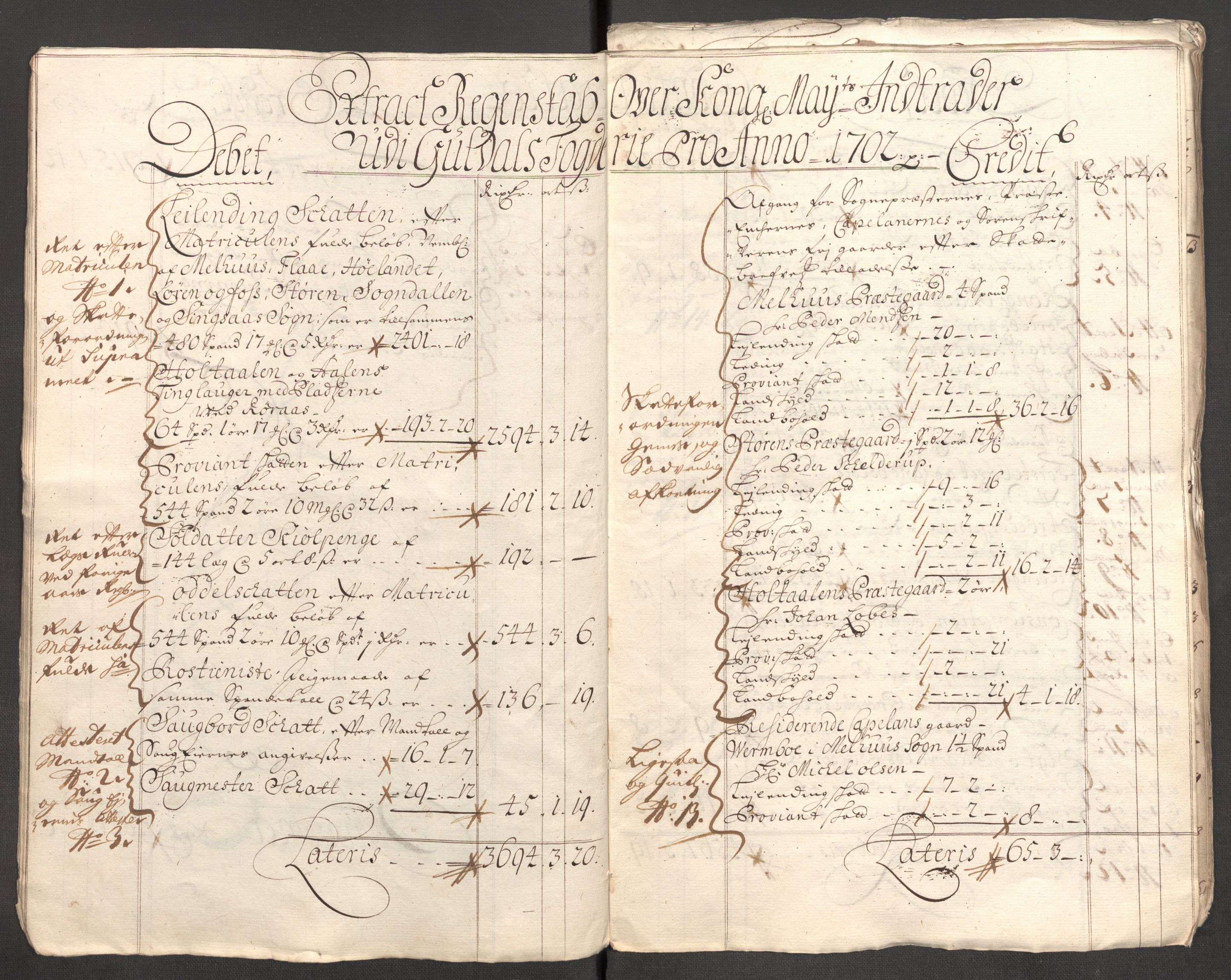 Rentekammeret inntil 1814, Reviderte regnskaper, Fogderegnskap, RA/EA-4092/R60/L3952: Fogderegnskap Orkdal og Gauldal, 1702, p. 9