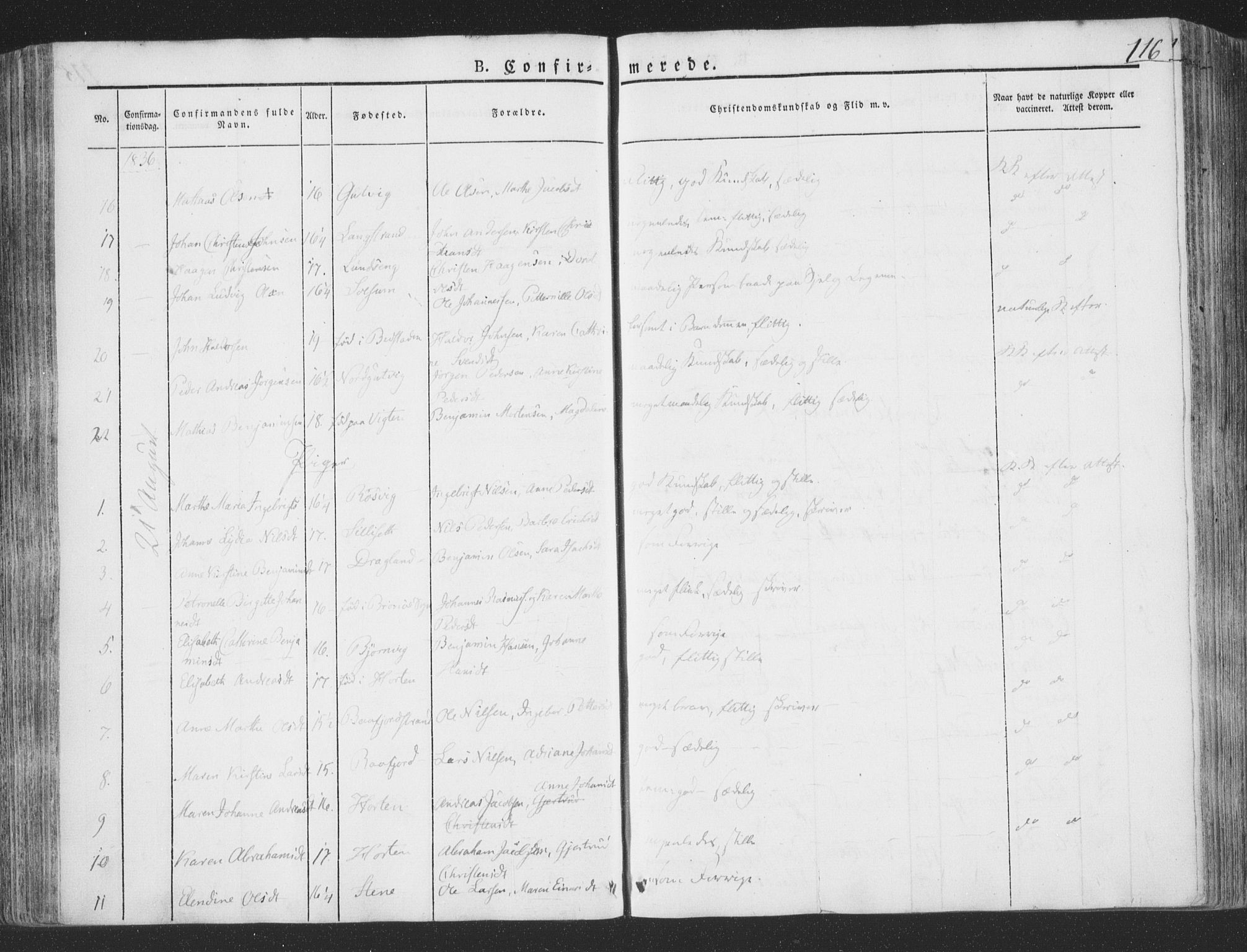 Ministerialprotokoller, klokkerbøker og fødselsregistre - Nord-Trøndelag, AV/SAT-A-1458/780/L0639: Parish register (official) no. 780A04, 1830-1844, p. 116