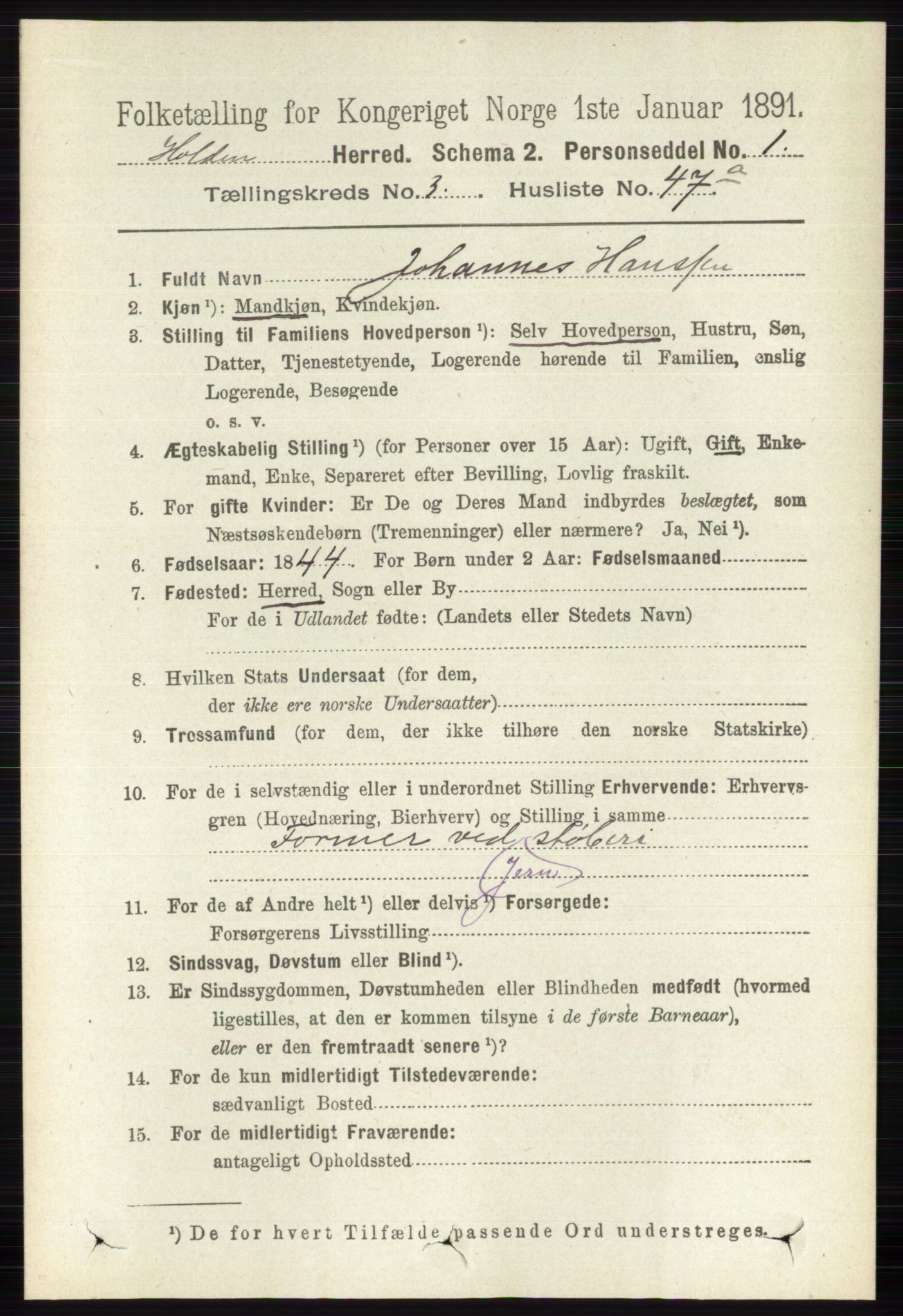 RA, 1891 census for 0819 Holla, 1891, p. 1829