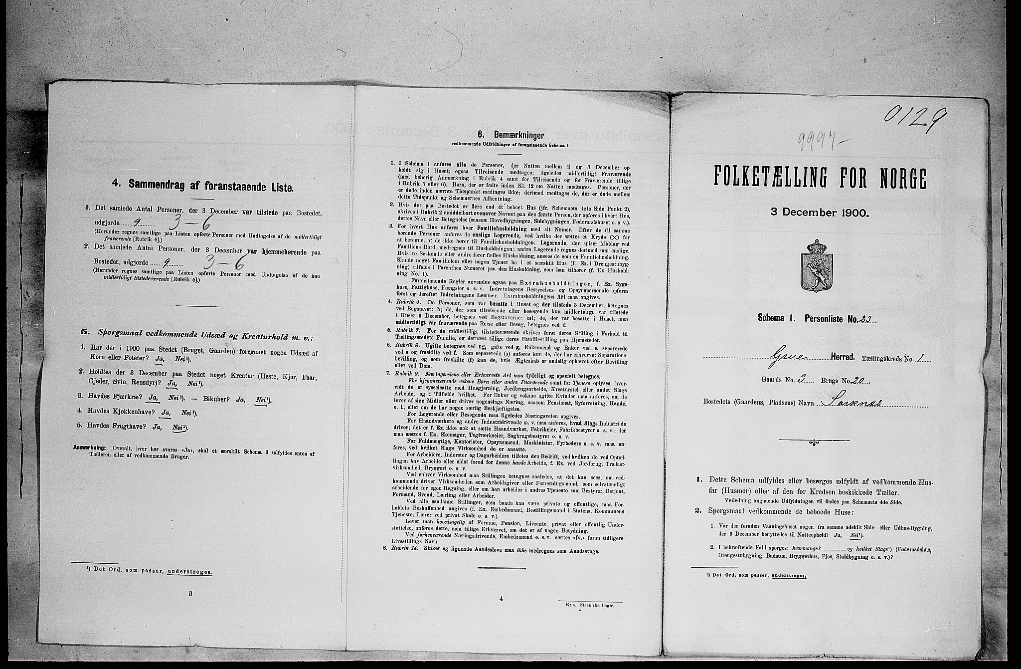 SAH, 1900 census for Grue, 1900, p. 66