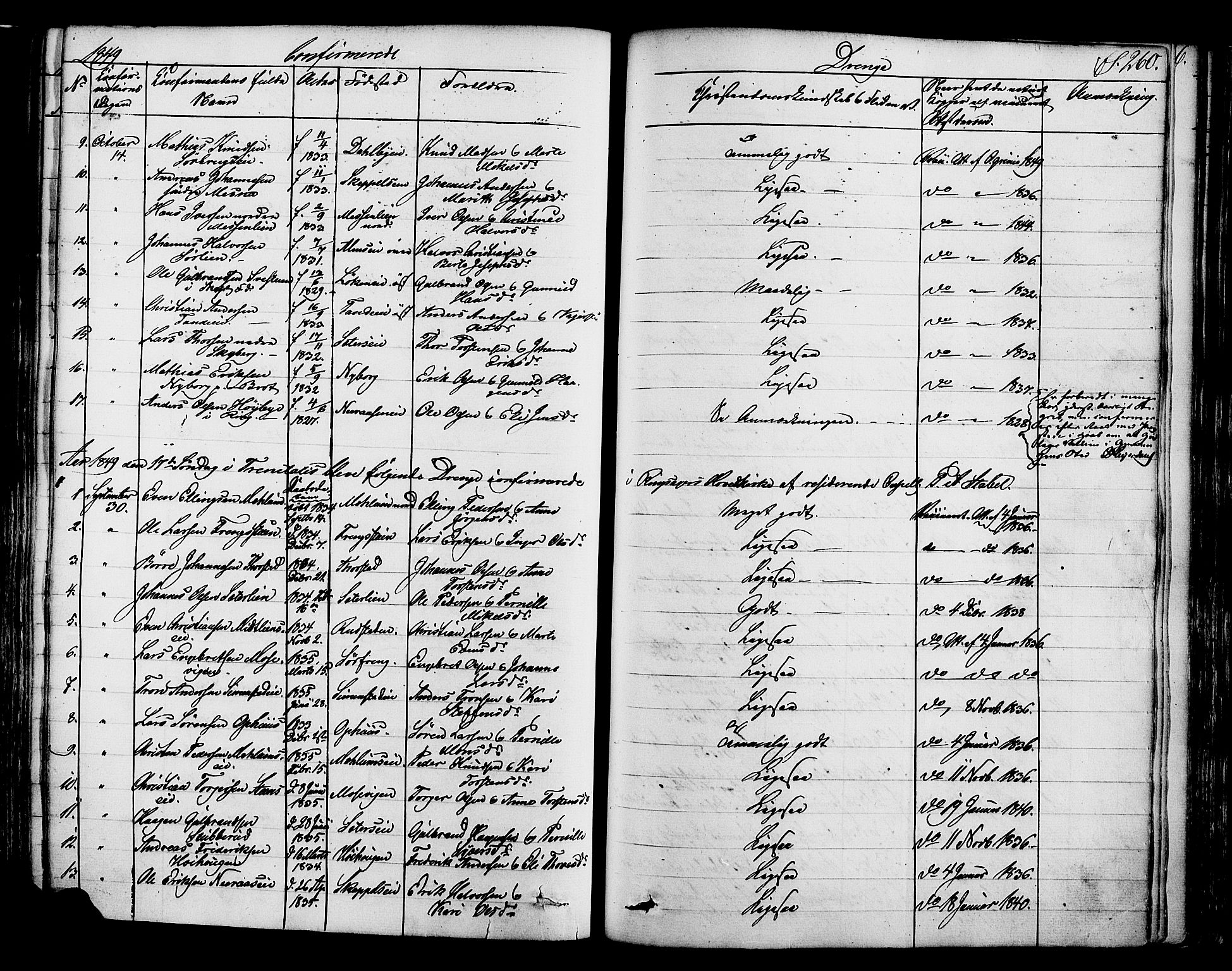 Ringsaker prestekontor, AV/SAH-PREST-014/K/Ka/L0008: Parish register (official) no. 8, 1837-1850, p. 260