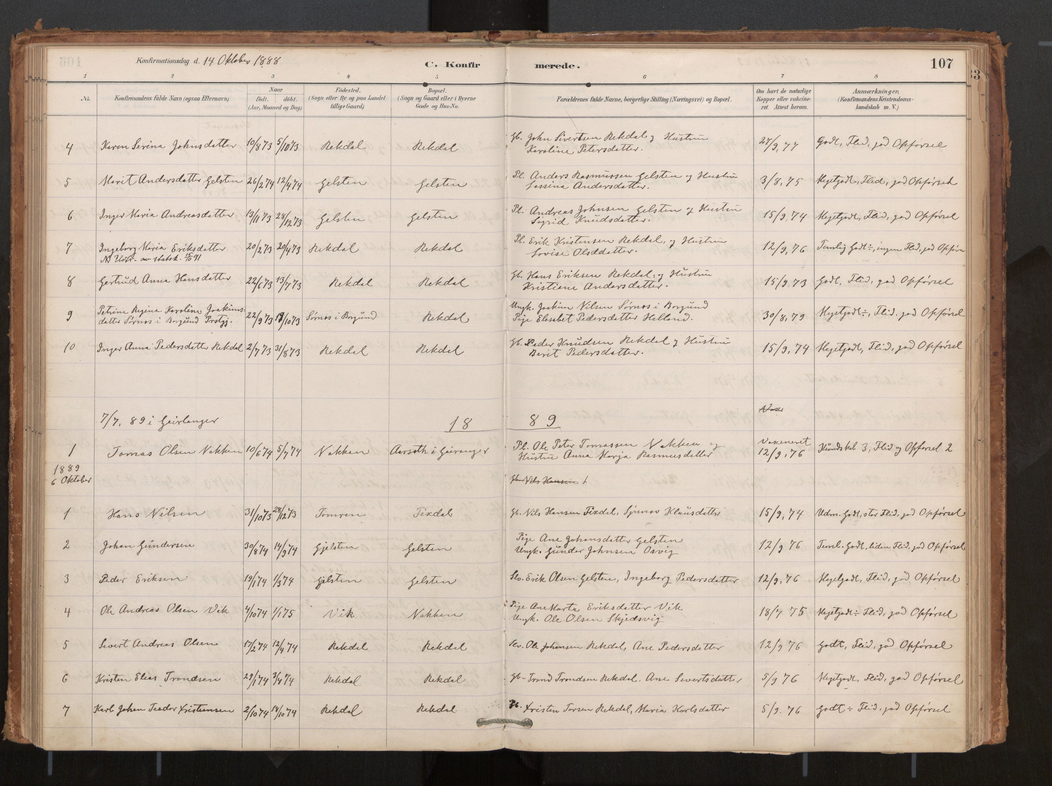 Ministerialprotokoller, klokkerbøker og fødselsregistre - Møre og Romsdal, AV/SAT-A-1454/540/L0540a: Parish register (official) no. 540A02, 1884-1908, p. 107