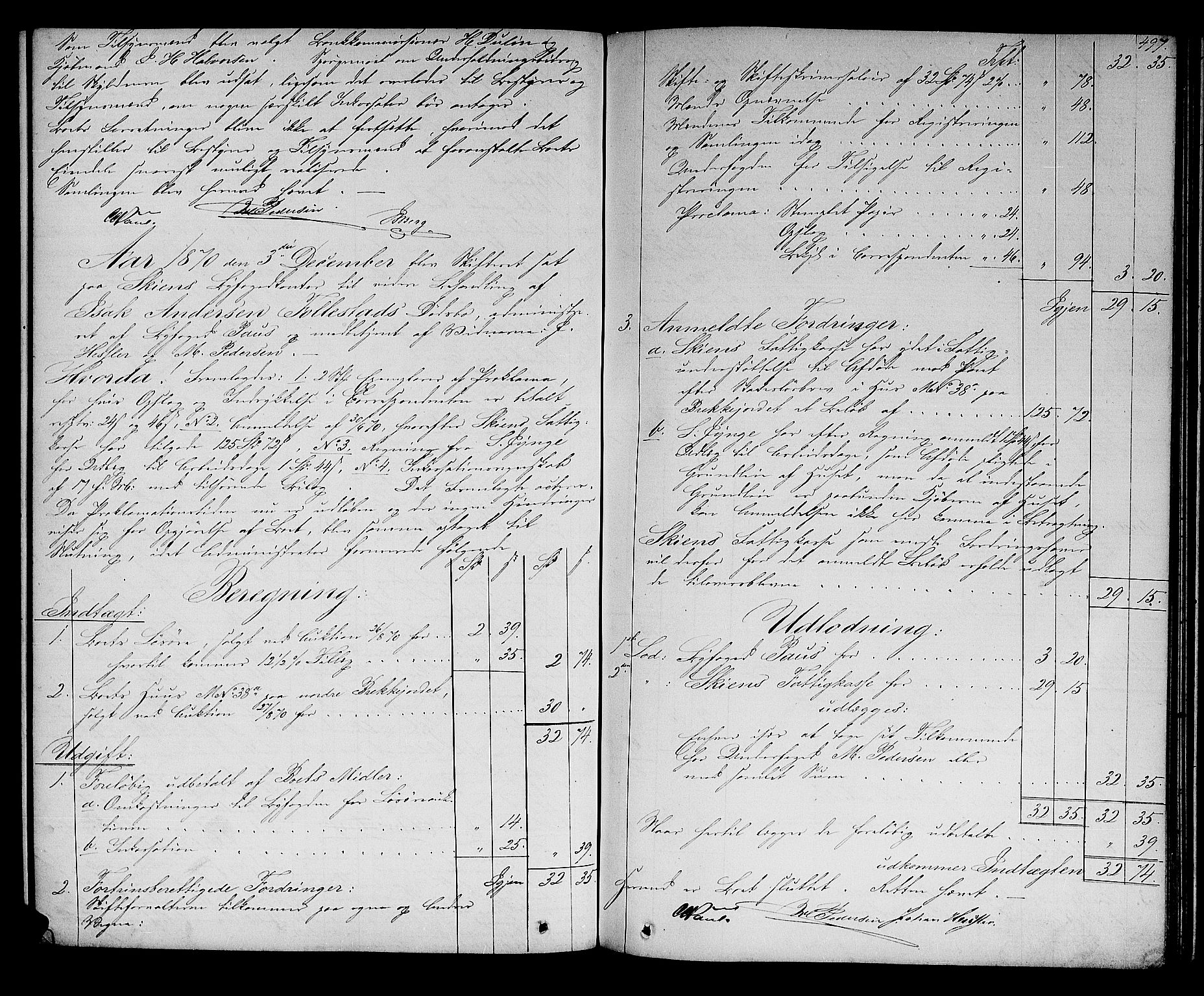 Skien byfogd, AV/SAKO-A-219/H/Hd/L0010: Skifteforhandlingsprotokoll, 1862-1880, p. 496-497