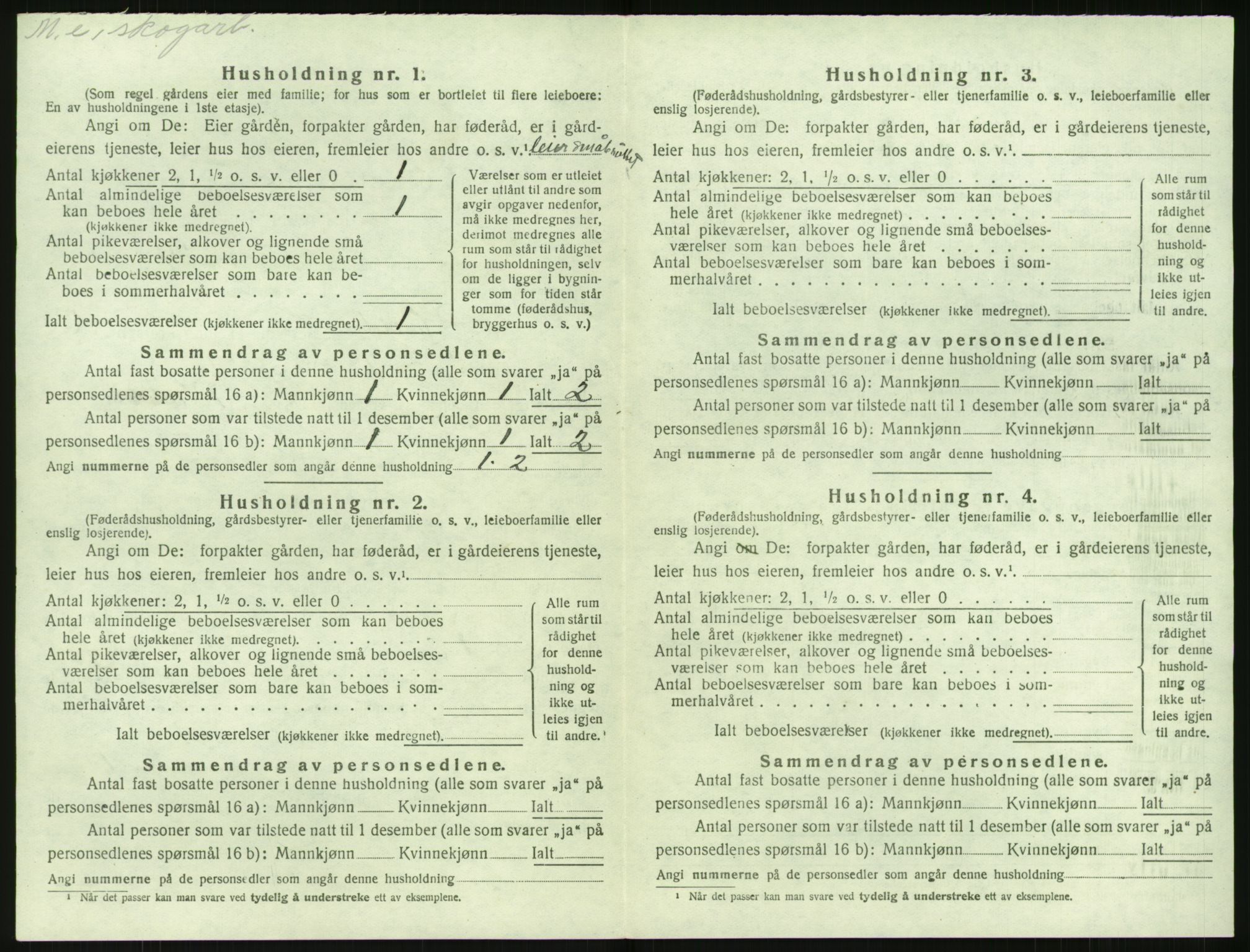 SAK, 1920 census for Holt, 1920, p. 229