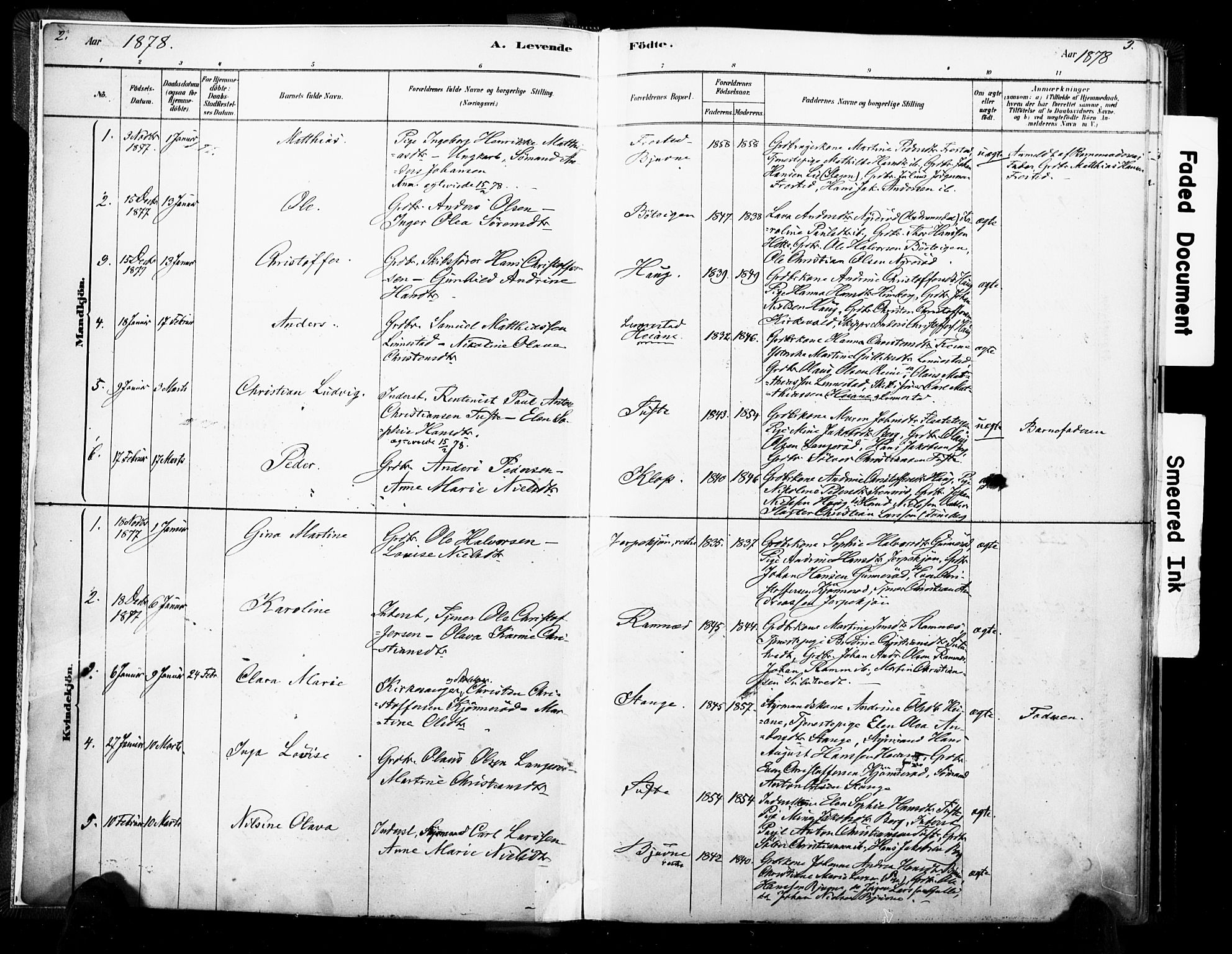 Ramnes kirkebøker, SAKO/A-314/F/Fa/L0007: Parish register (official) no. I 7, 1878-1895, p. 2-3