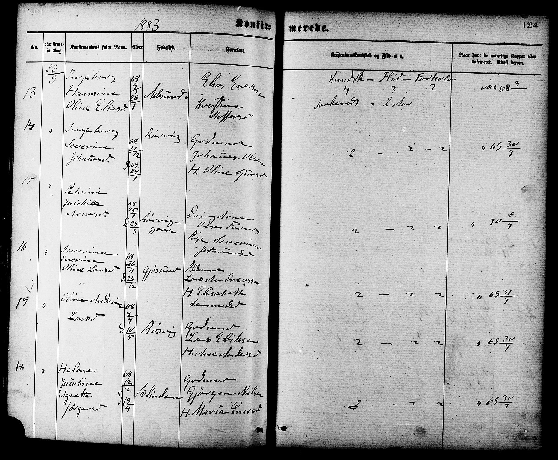 Ministerialprotokoller, klokkerbøker og fødselsregistre - Møre og Romsdal, AV/SAT-A-1454/537/L0519: Parish register (official) no. 537A03, 1876-1889, p. 124