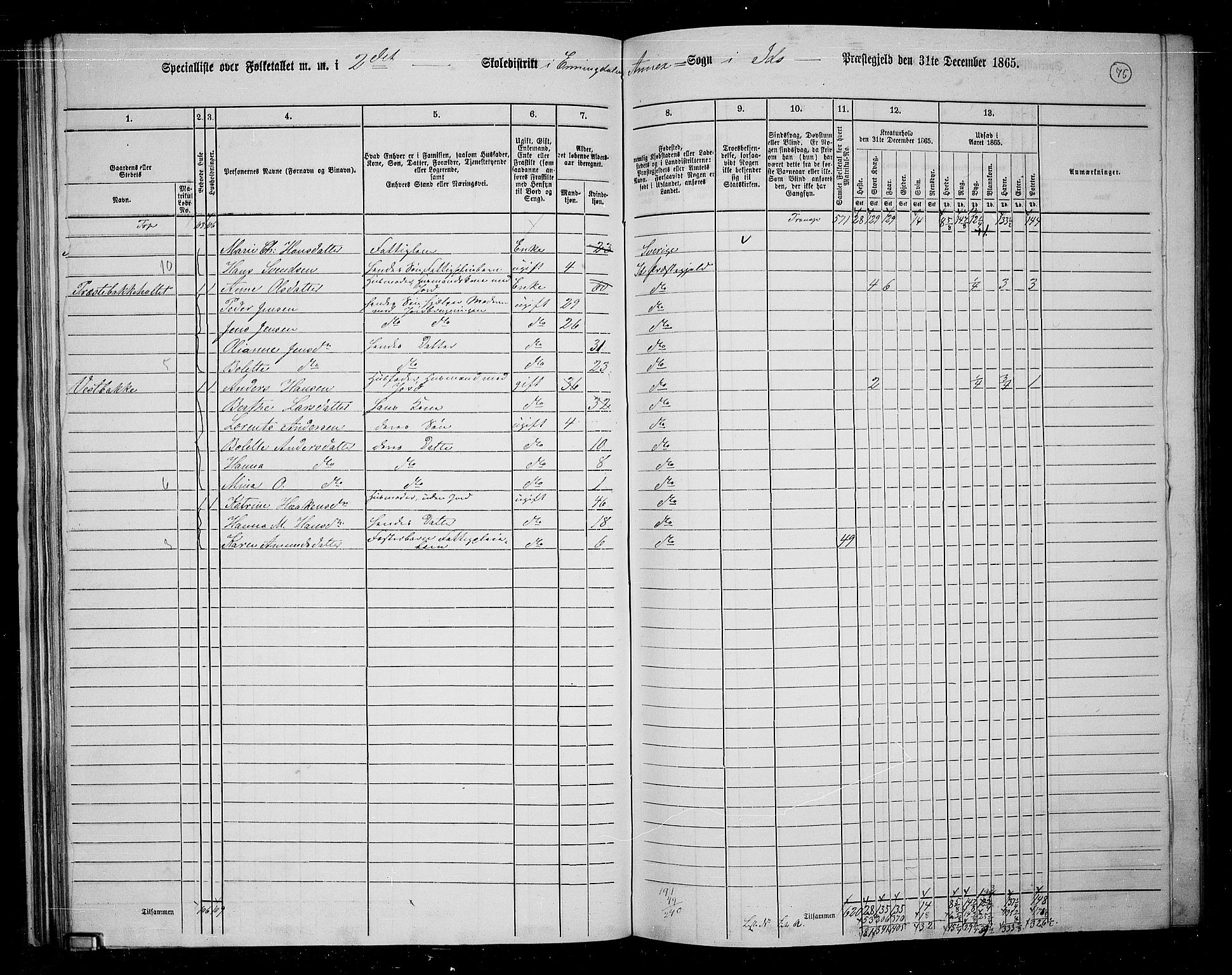 RA, 1865 census for Idd, 1865, p. 67