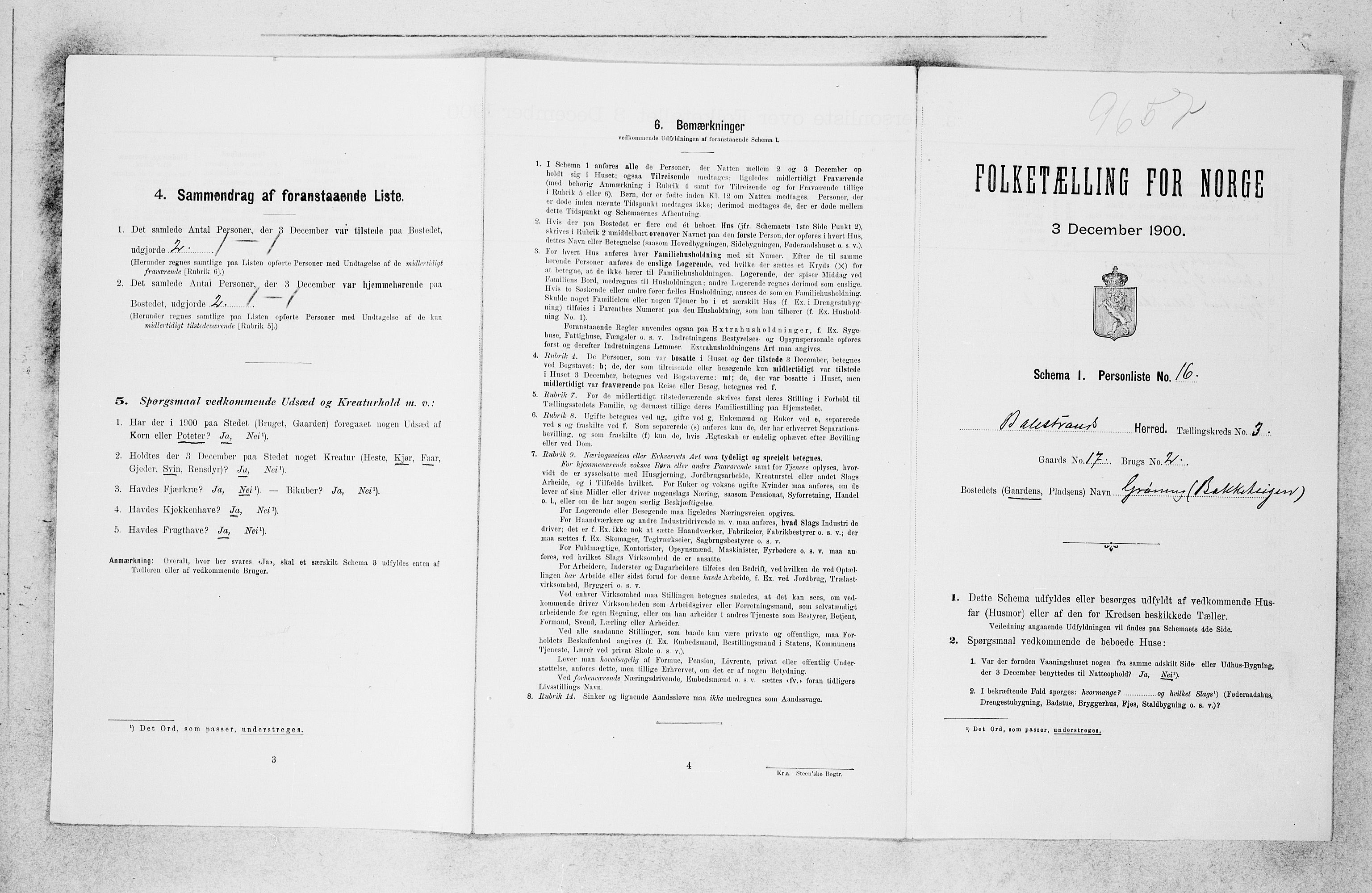 SAB, 1900 census for Balestrand, 1900, p. 247