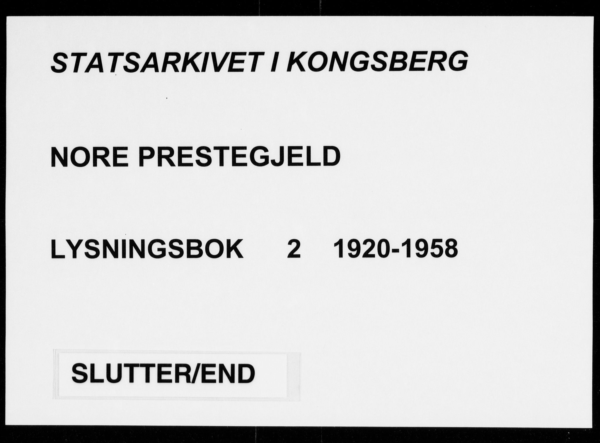 Nore kirkebøker, AV/SAKO-A-238/H/Ha/L0001: Banns register no. 1, 1920-1958