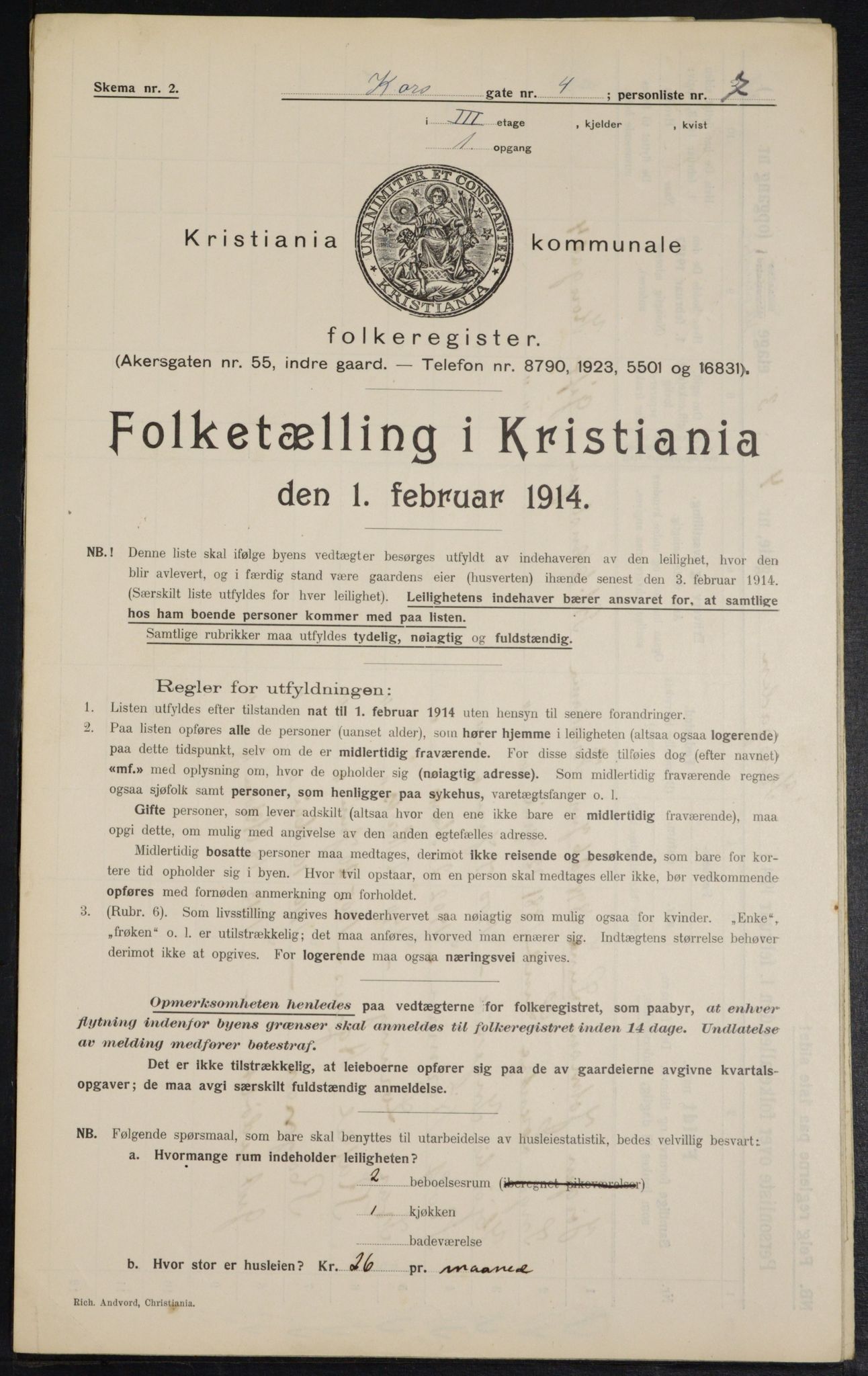 OBA, Municipal Census 1914 for Kristiania, 1914, p. 53353