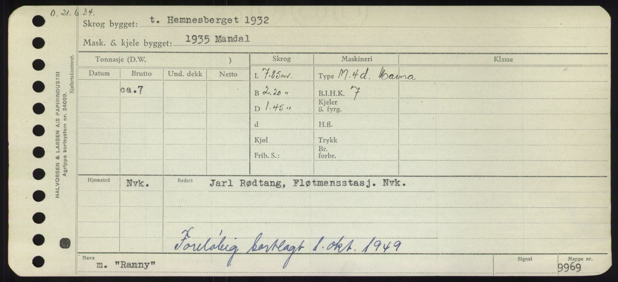 Sjøfartsdirektoratet med forløpere, Skipsmålingen, RA/S-1627/H/Hd/L0030: Fartøy, Q-Riv, p. 235