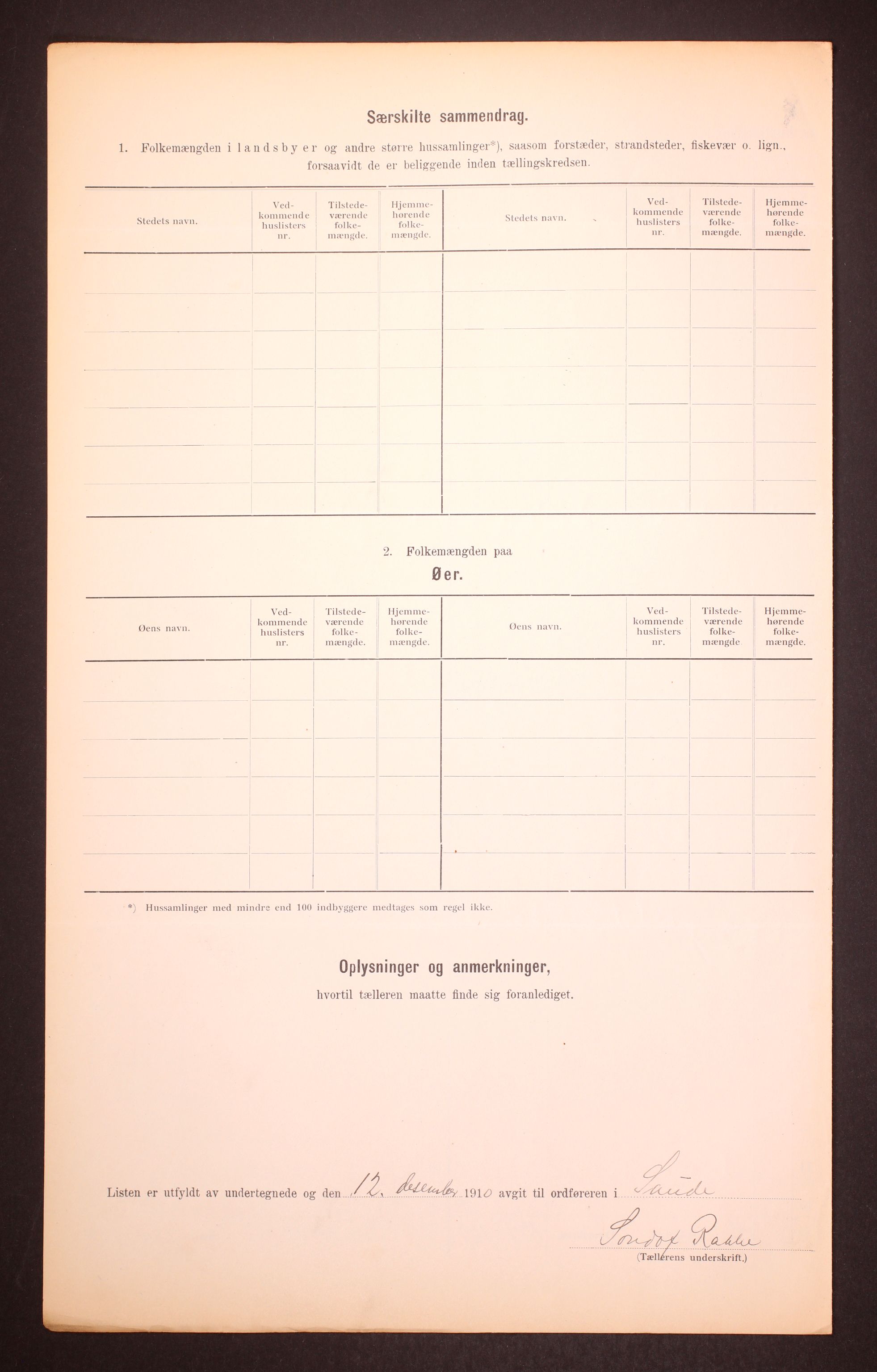 RA, 1910 census for Sauda, 1910, p. 6