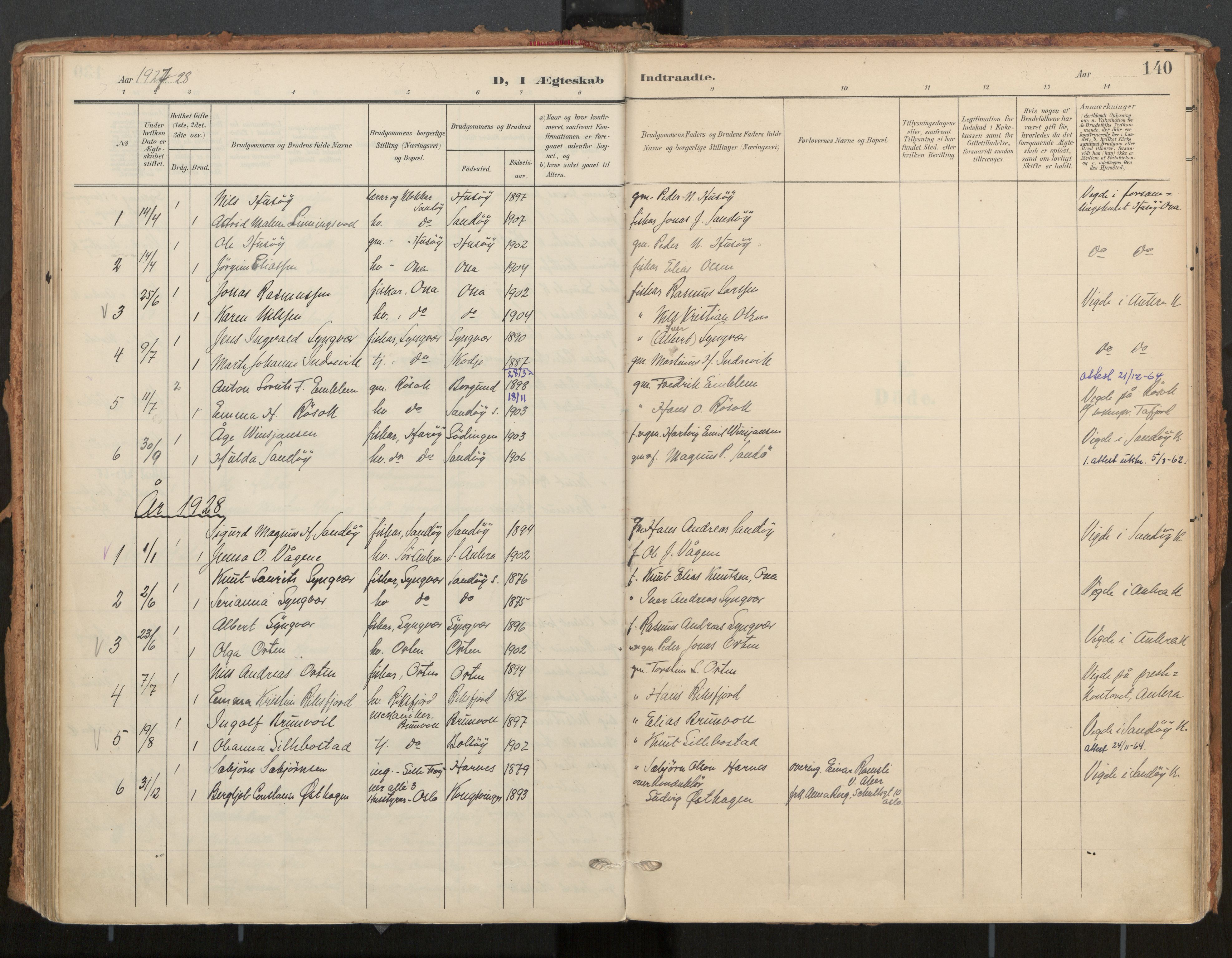 Ministerialprotokoller, klokkerbøker og fødselsregistre - Møre og Romsdal, SAT/A-1454/561/L0730: Parish register (official) no. 561A04, 1901-1929, p. 140