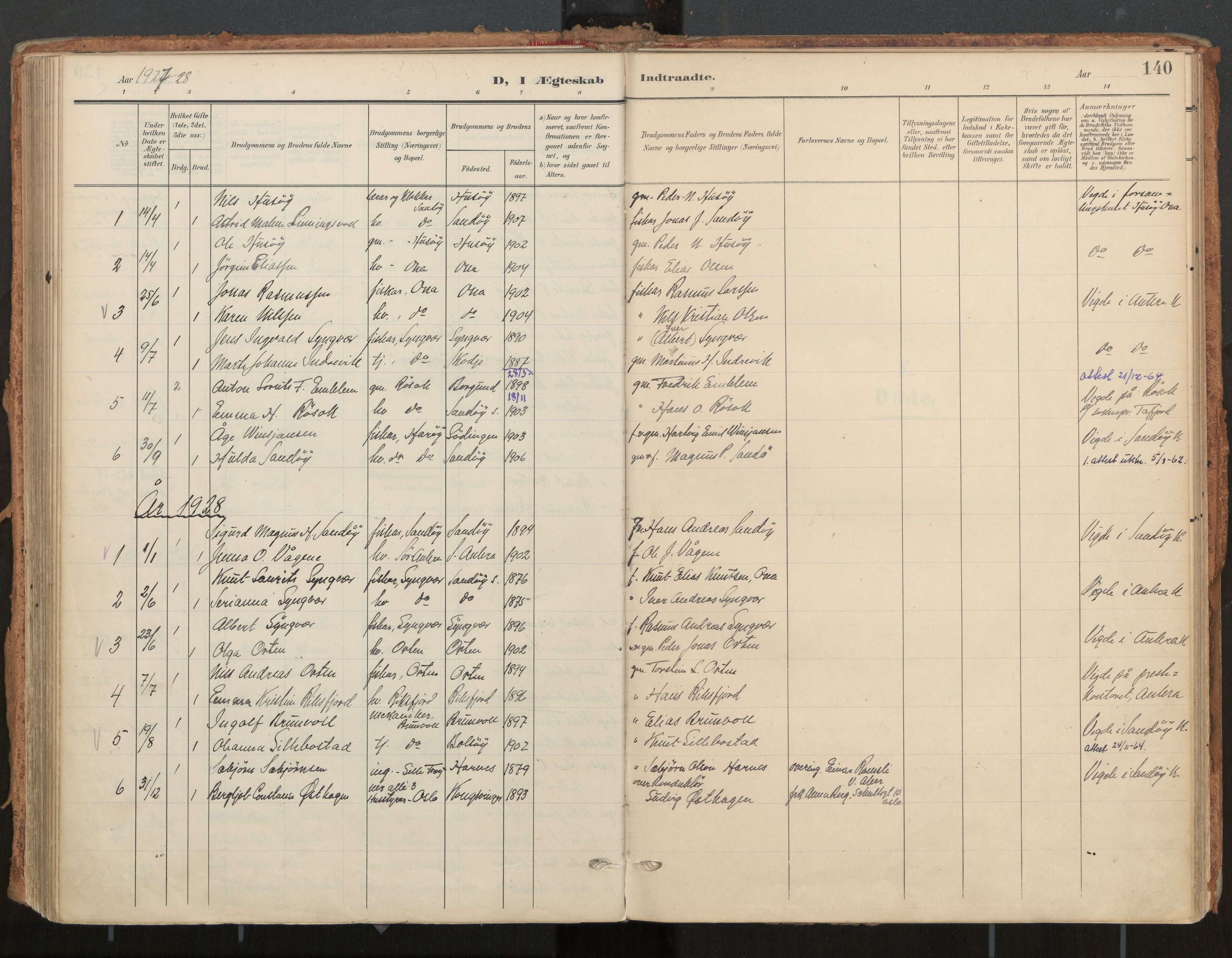 Ministerialprotokoller, klokkerbøker og fødselsregistre - Møre og Romsdal, AV/SAT-A-1454/561/L0730: Parish register (official) no. 561A04, 1901-1929, p. 140