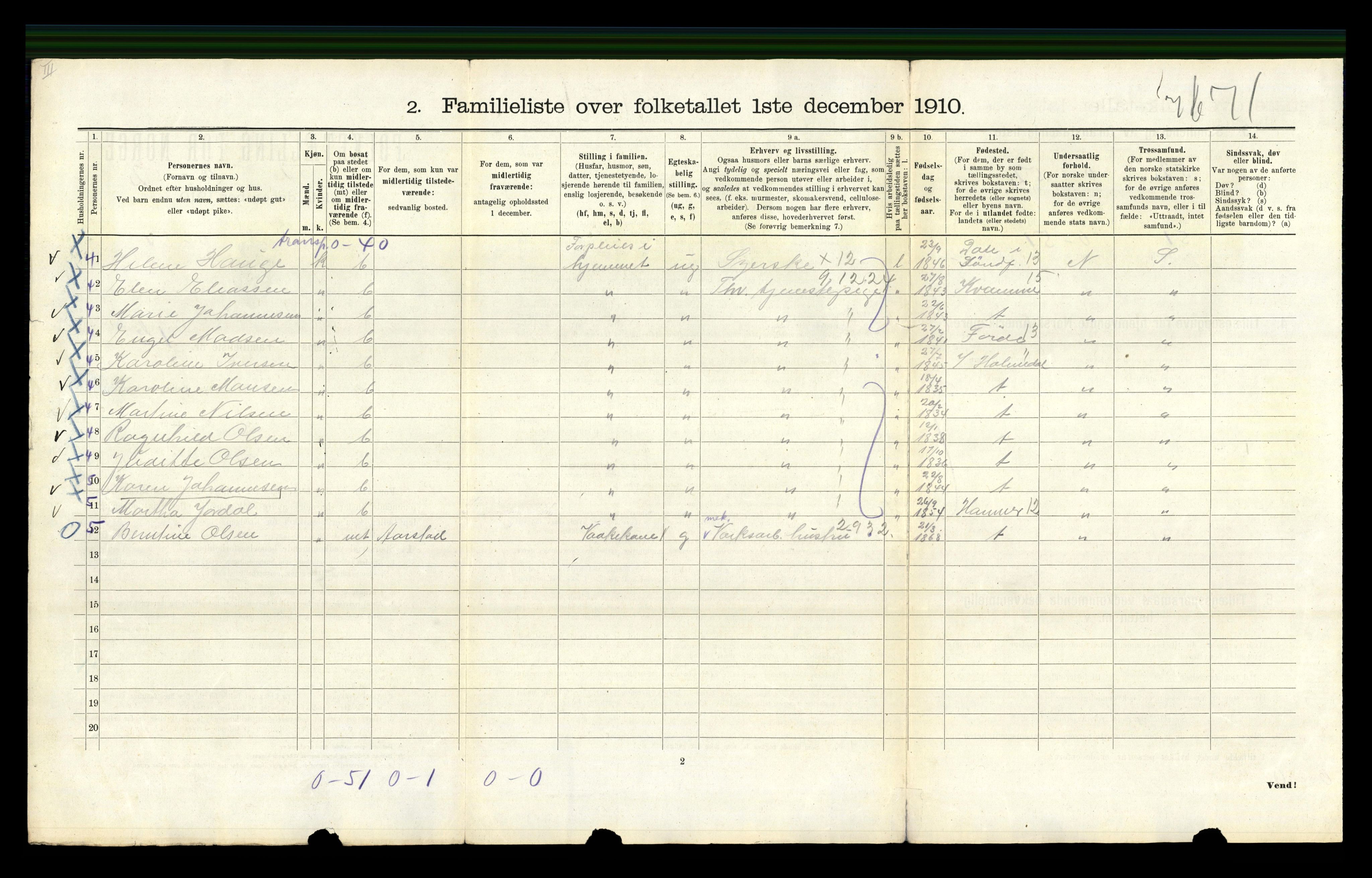 RA, 1910 census for Bergen, 1910, p. 5776