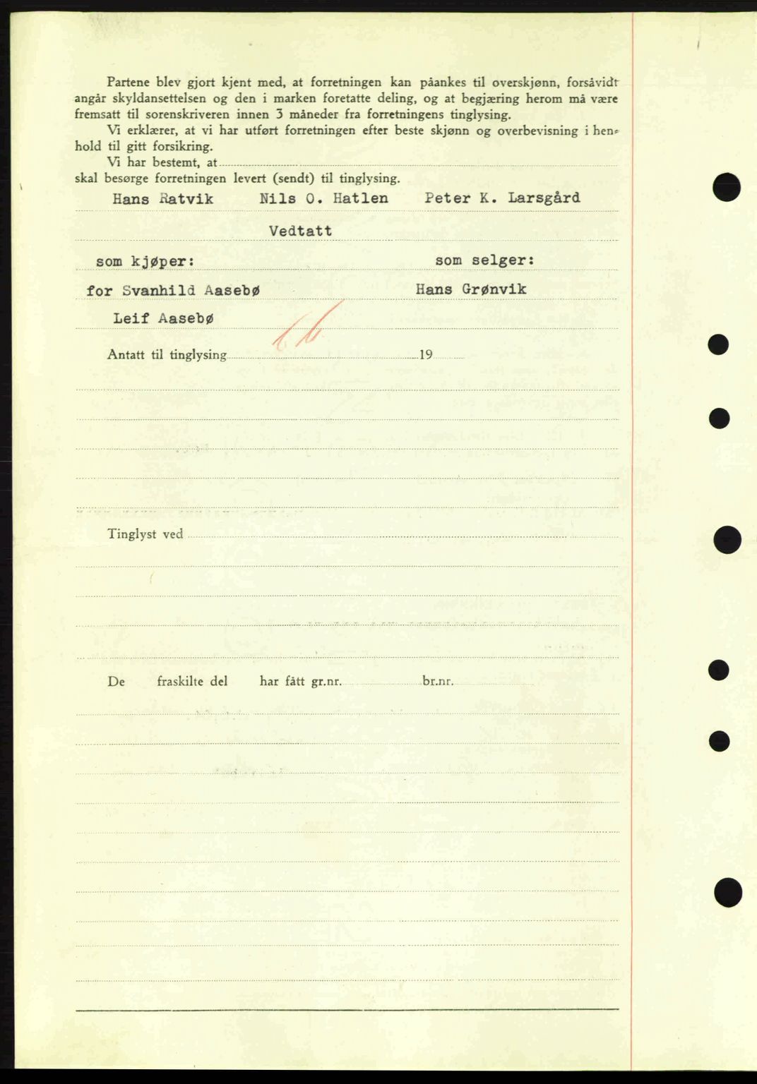 Nordre Sunnmøre sorenskriveri, SAT/A-0006/1/2/2C/2Ca: Mortgage book no. A11, 1941-1941, Diary no: : 817/1941